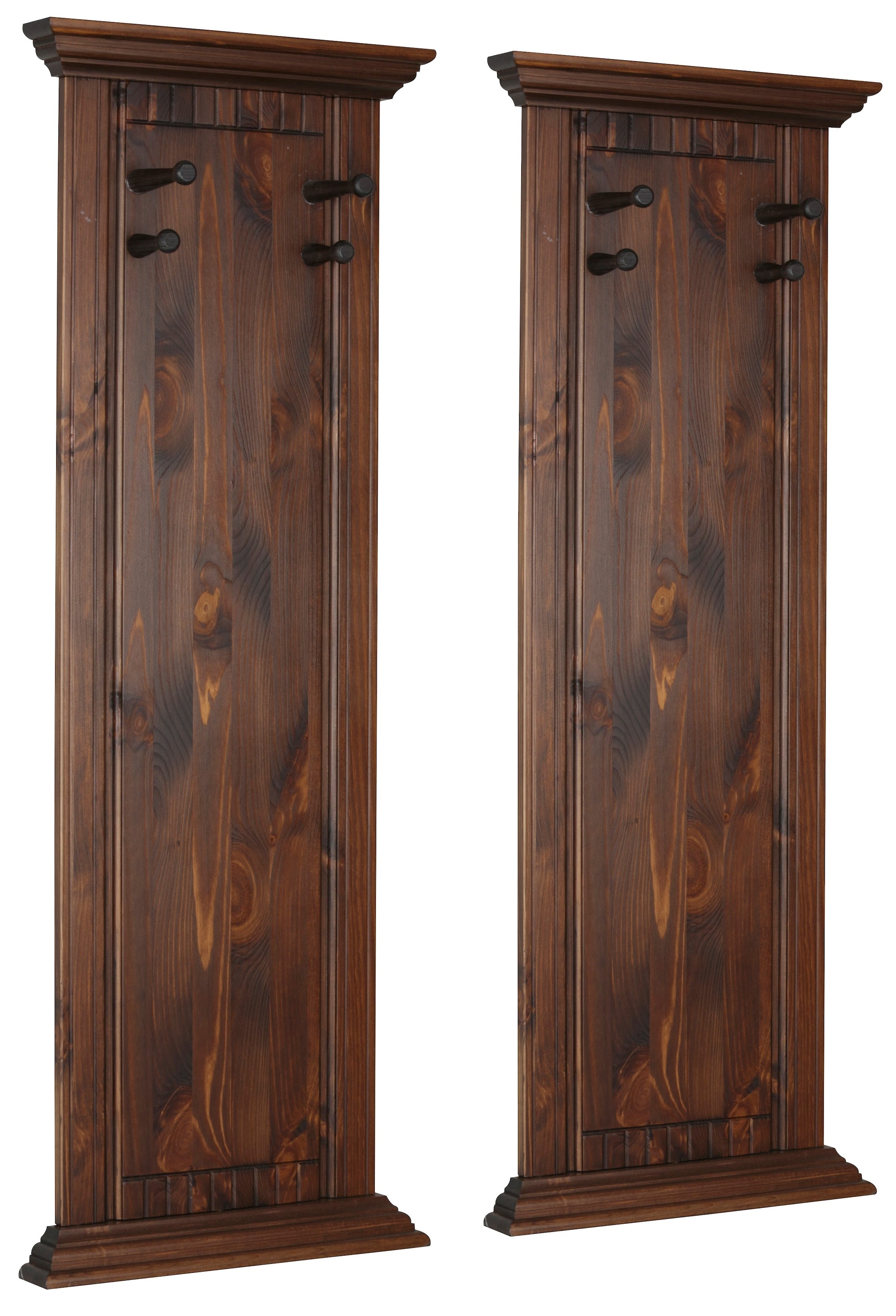 Garderobenpaneel »Rustic«, (2 Stück), aus massiver Kiefer, mit dekorativen Fräsungen