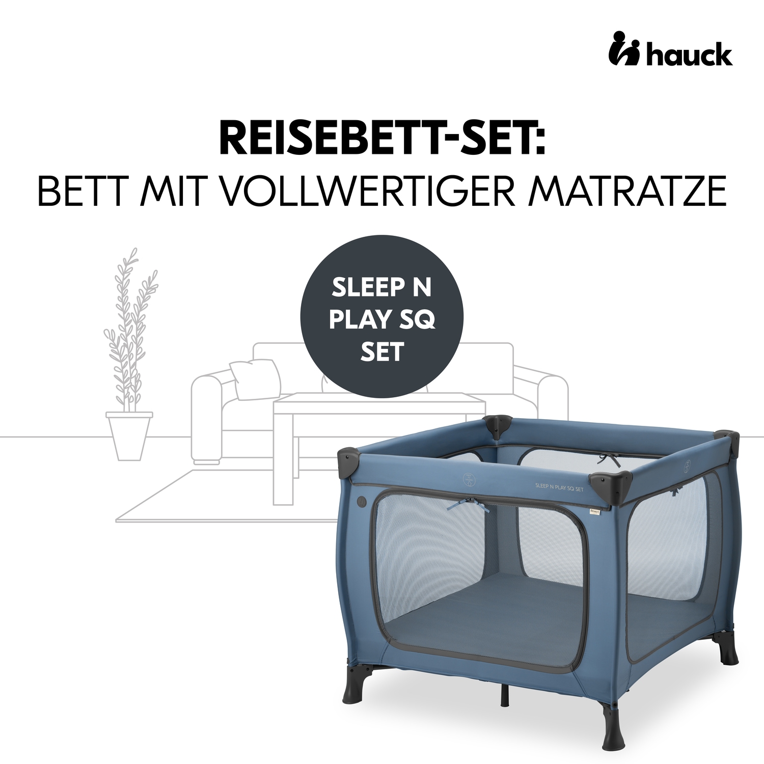 Hauck Baby-Reisebett »Sleep N Play SQ, Set dark blue«, inklusive Schaumstoff-Matratze