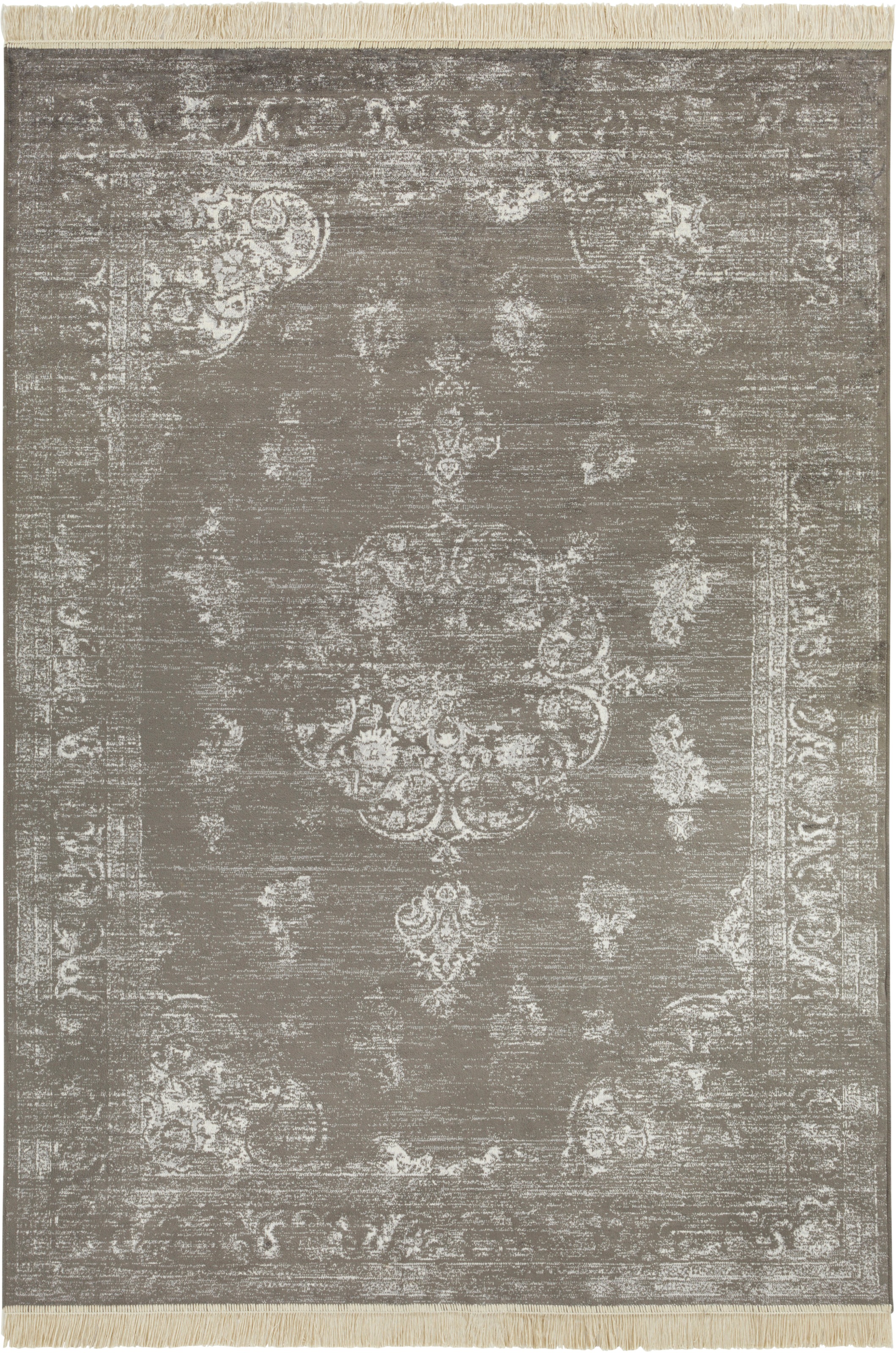 NOURISTAN Designteppich »Keshan Diyala«, rechteckig, 3 mm Höhe, Viskose mit Fransen, Orient Design