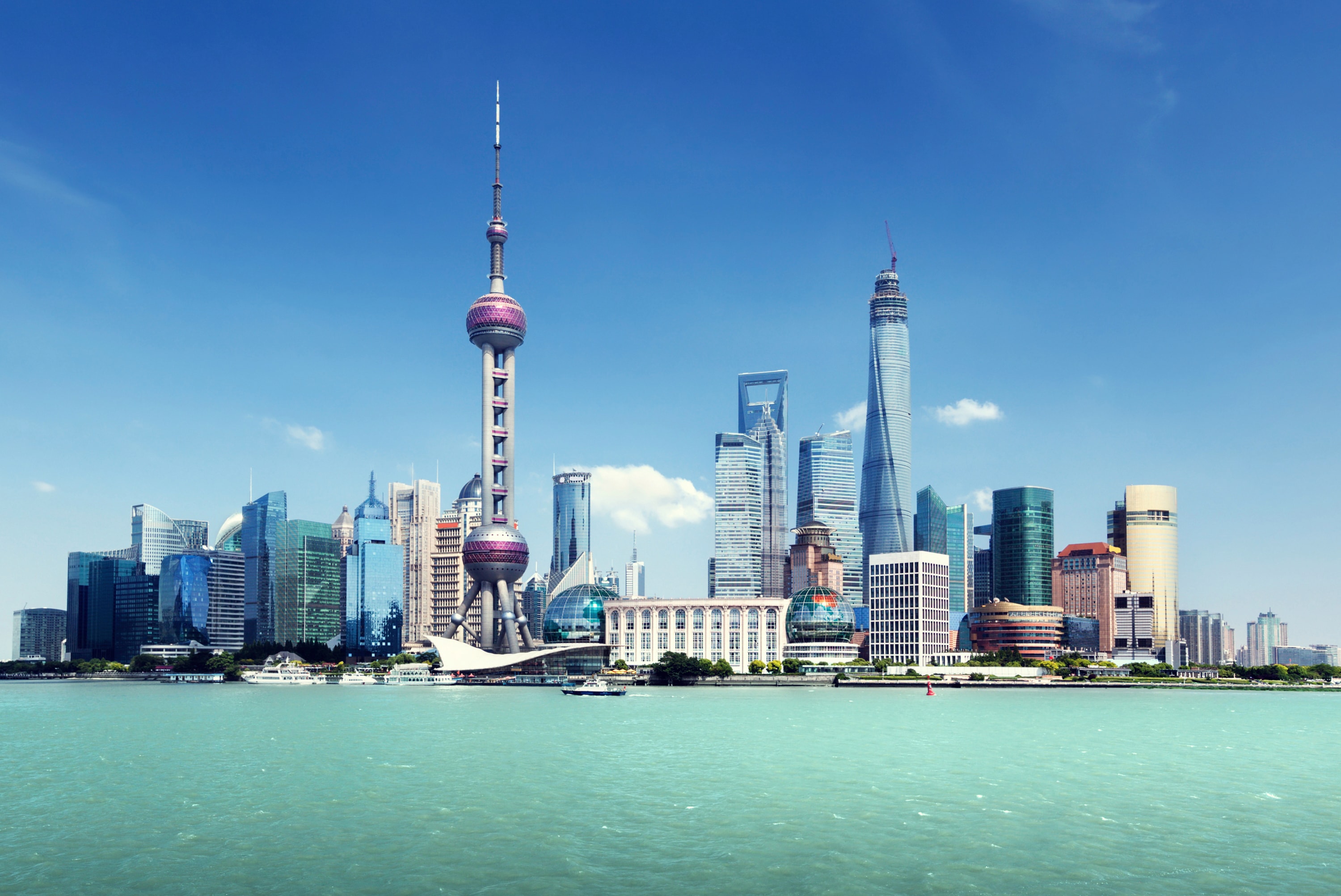 Papermoon Fototapete "SHANGHAI-STADT CHINA SKYLINE BRÜCKEN UFER FLUSS STRAND"
