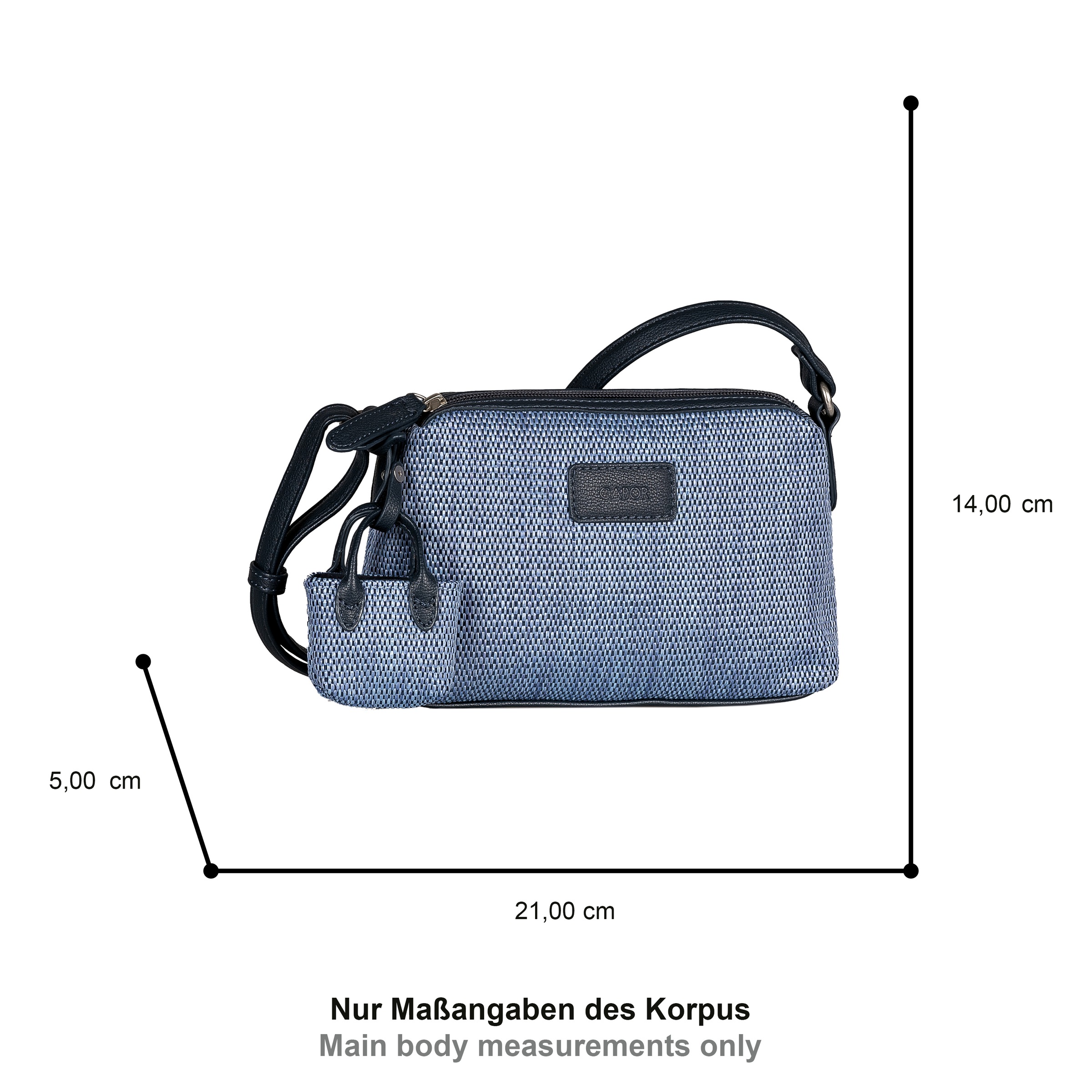 Gabor Handtasche »Granada Denada« Damen Umhängetasche, Schultertasche mit Mini-Me Anhänger