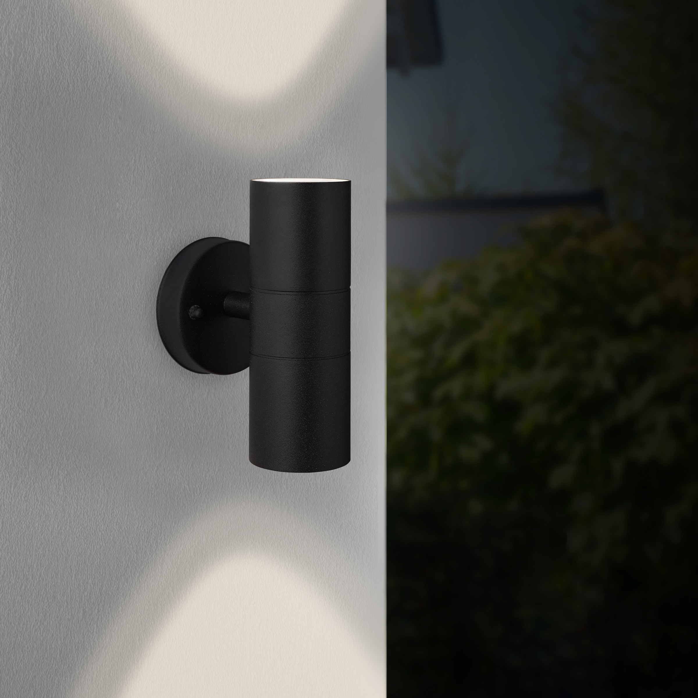 Brilliant Wandleuchte »Jandy« GU10 1 Stk. Außenwandlampe, 2x GU10, beidseitiger Lichtauslass Metall/Glas schwarz