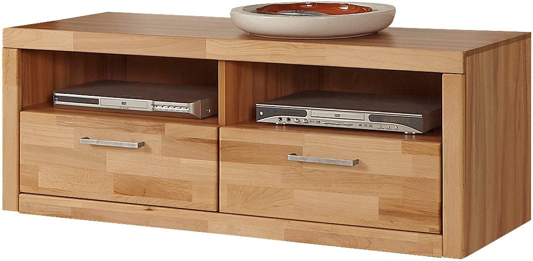 OTTO home Lowboard "Logo,130cm breit,42 cm tief, Fronten Massivholz, Kabeld günstig online kaufen