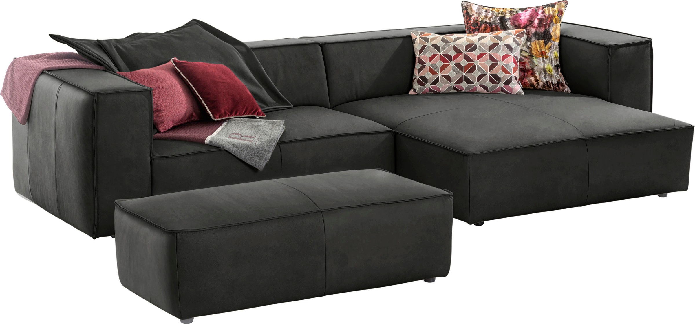 W.SCHILLIG Ecksofa "around-the-block" inklusive Hocker, mit eleganter Biese günstig online kaufen