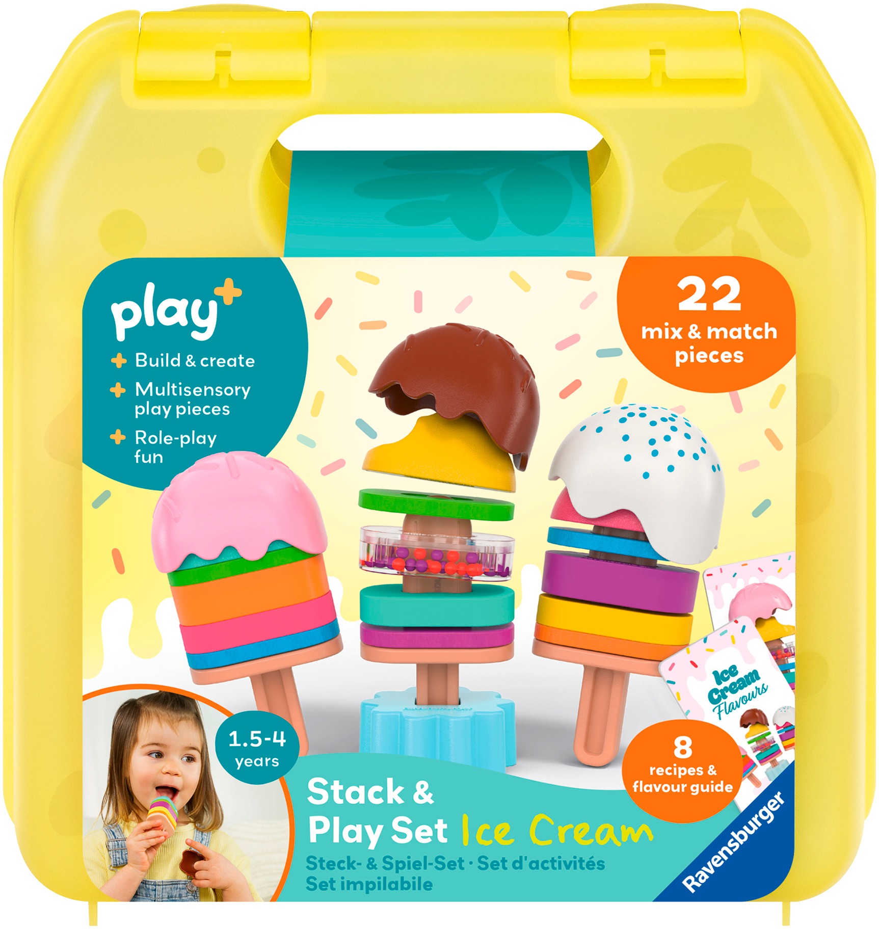 "Steckspielzeug RAVENSBURGER ""Play+ Steck- und Spiel-Set: Mix dein Eis"", bunt, Steckspielzeug, Baby"