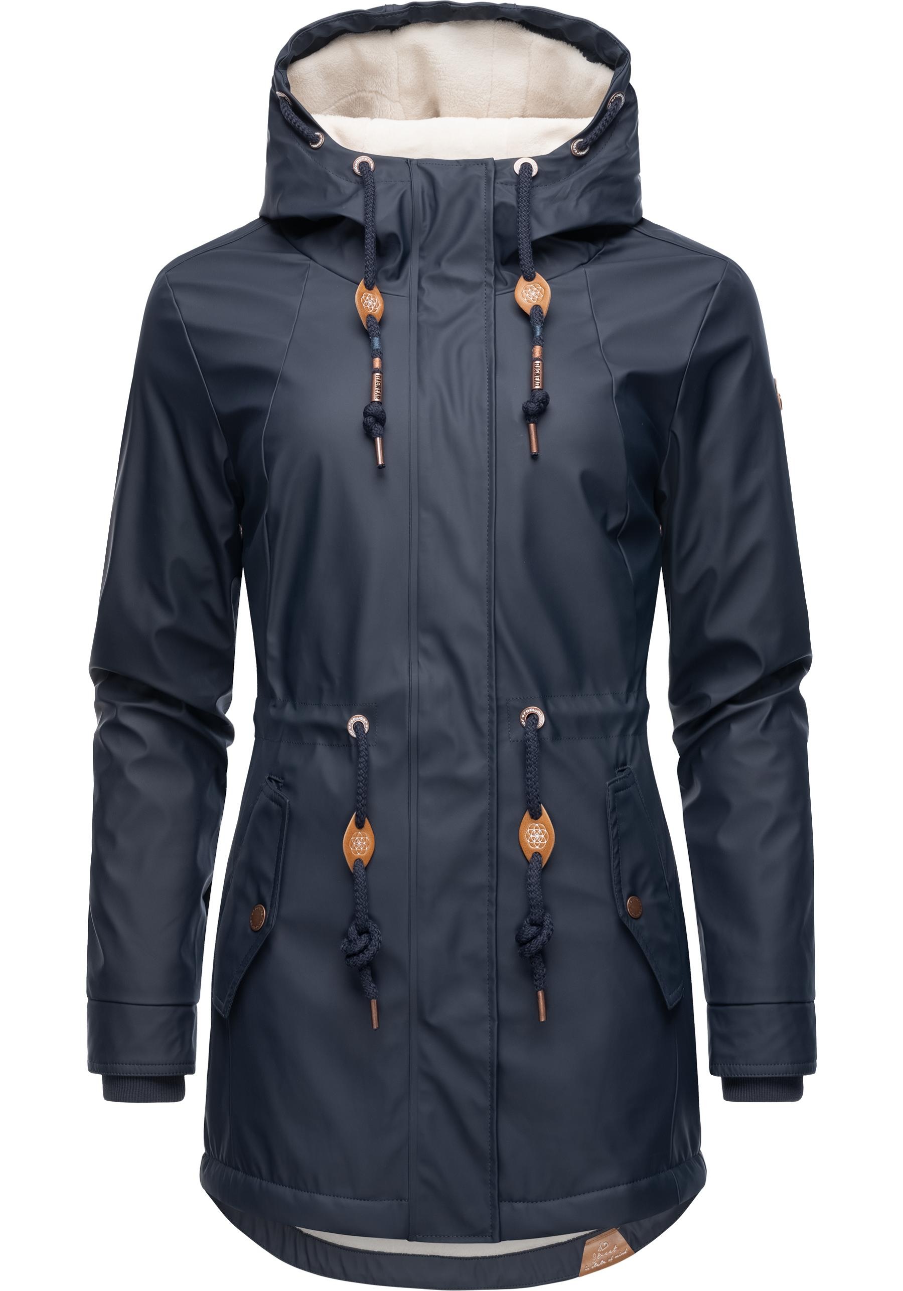 Ragwear Regenmantel »Monadis Rainy Intl.«, modischer Regenparka mit kuschligem Innenfutter