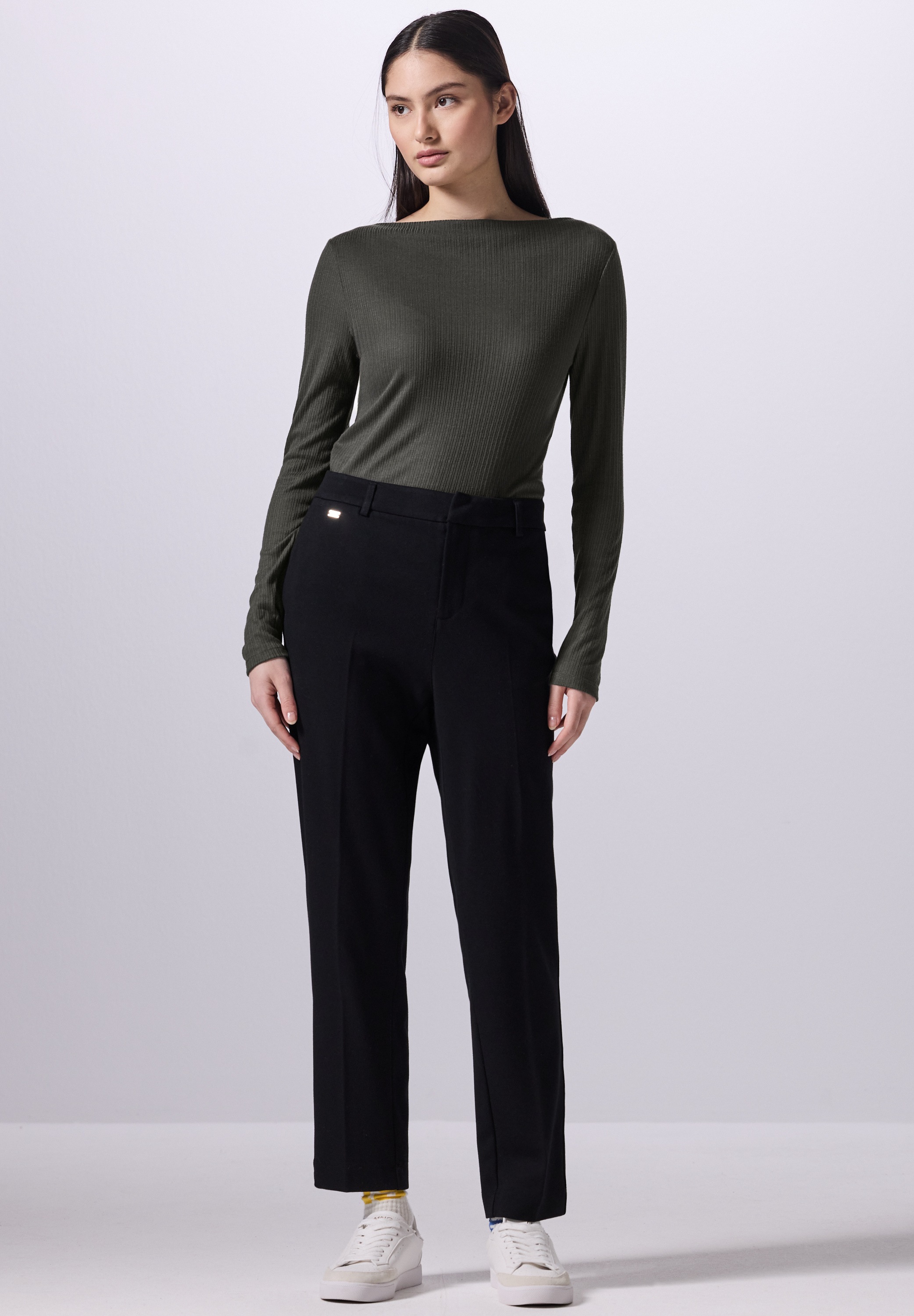 STREET ONE STUDIO Langarmshirt, mit U-Boot-Ausschnitt