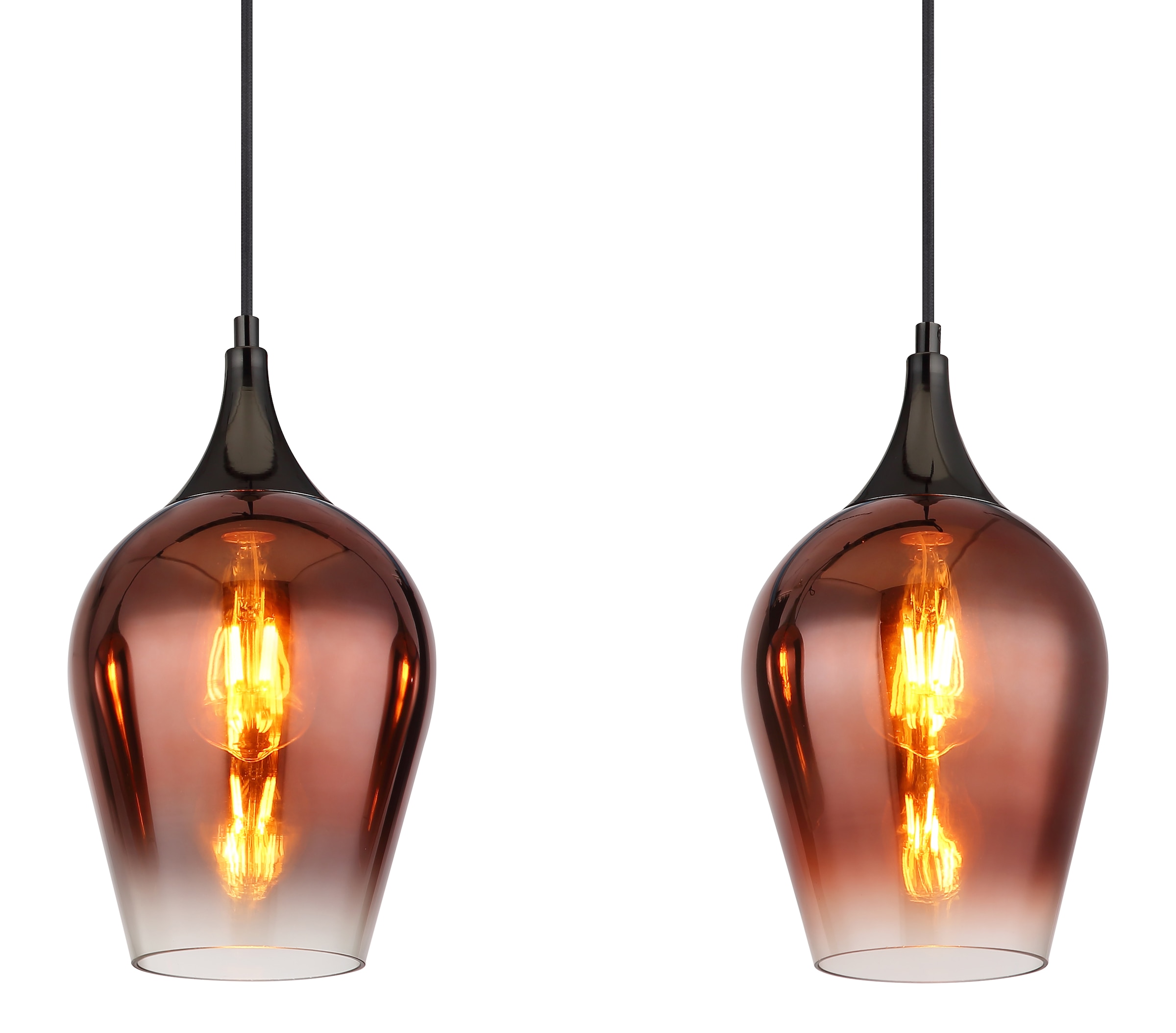 GLOBO LIGHTING Hängeleuchte »LAVUS«, Leuchtmittel E27 | ohne Leuchtmittel, Hängelampe/Pendelleuchte/Glas rot/ Höhe kürzbar/Wohnzimmer/Esszimmer