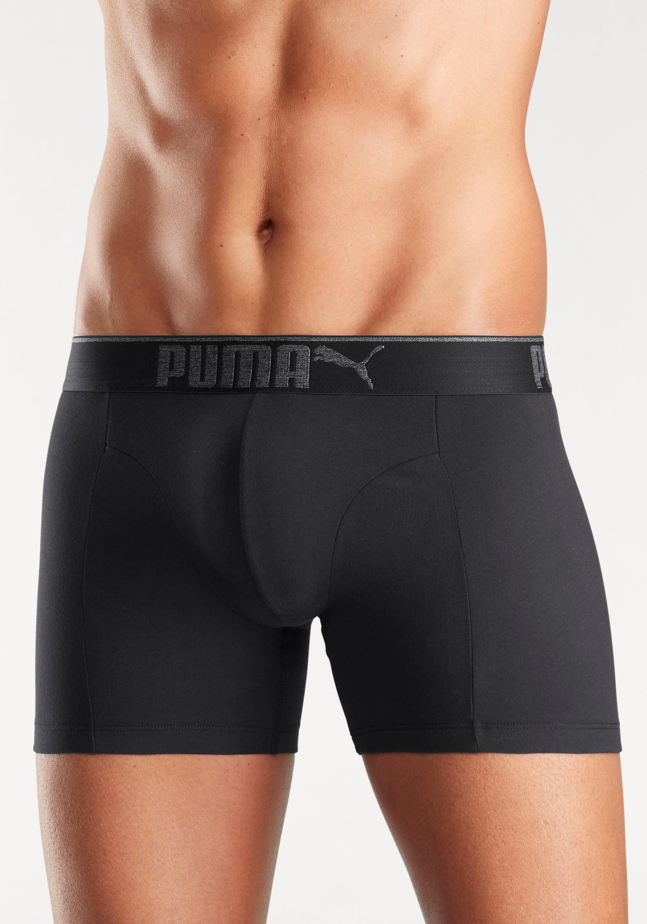 PUMA Boxershorts »Lifestyle Sueded Cotton Boxer 3P«, (Packung, 3er-Pack), mit minimalistischem Design