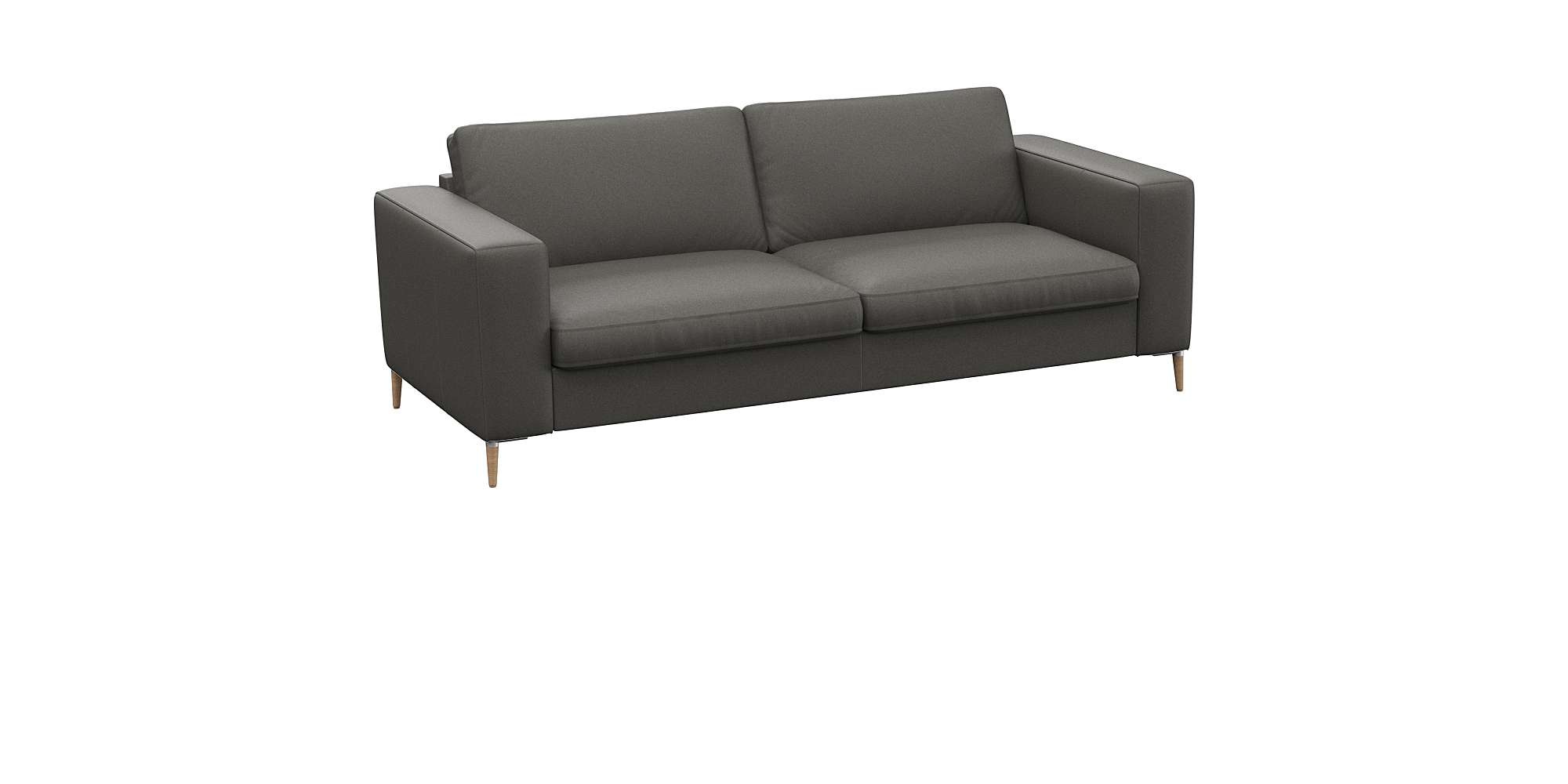 FLEXLUX 2,5-Sitzer »Fiore, super Sitzkomfort durch Kaltschaum,«, breite Armlehnen, Füße Alu+ Eiche