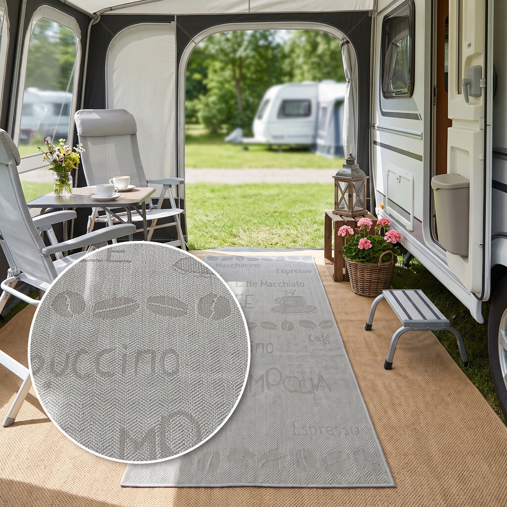 OTTO home Läufer »Coffee, Kaffee-Motive, In- und Outdoor geeignet« rechteckig 5 mm Höhe Wetterfest, UV-beständig, Küchenläufer, Camping, Balkon