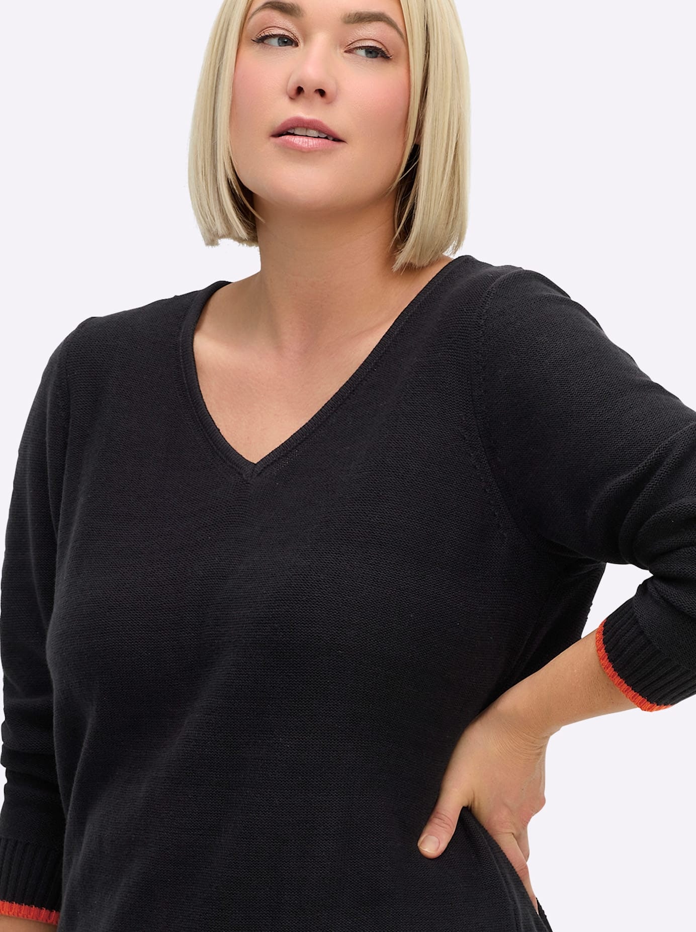 Sheego V-Ausschnitt-Pullover »Pullover«