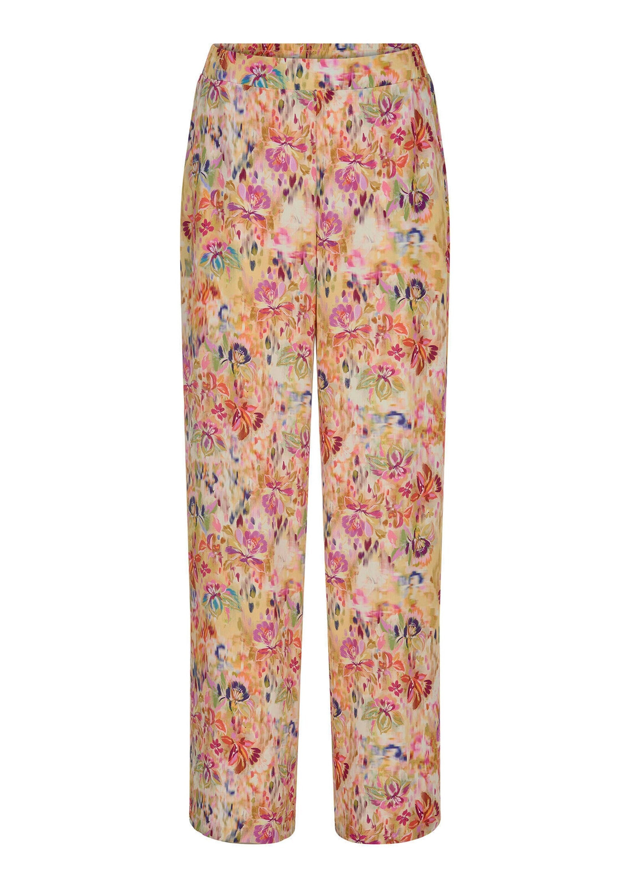 GOLDNER 2-in-1-Hose "Schlupfhose mit floralem Print" Eingriffstaschen an der Seitennaht