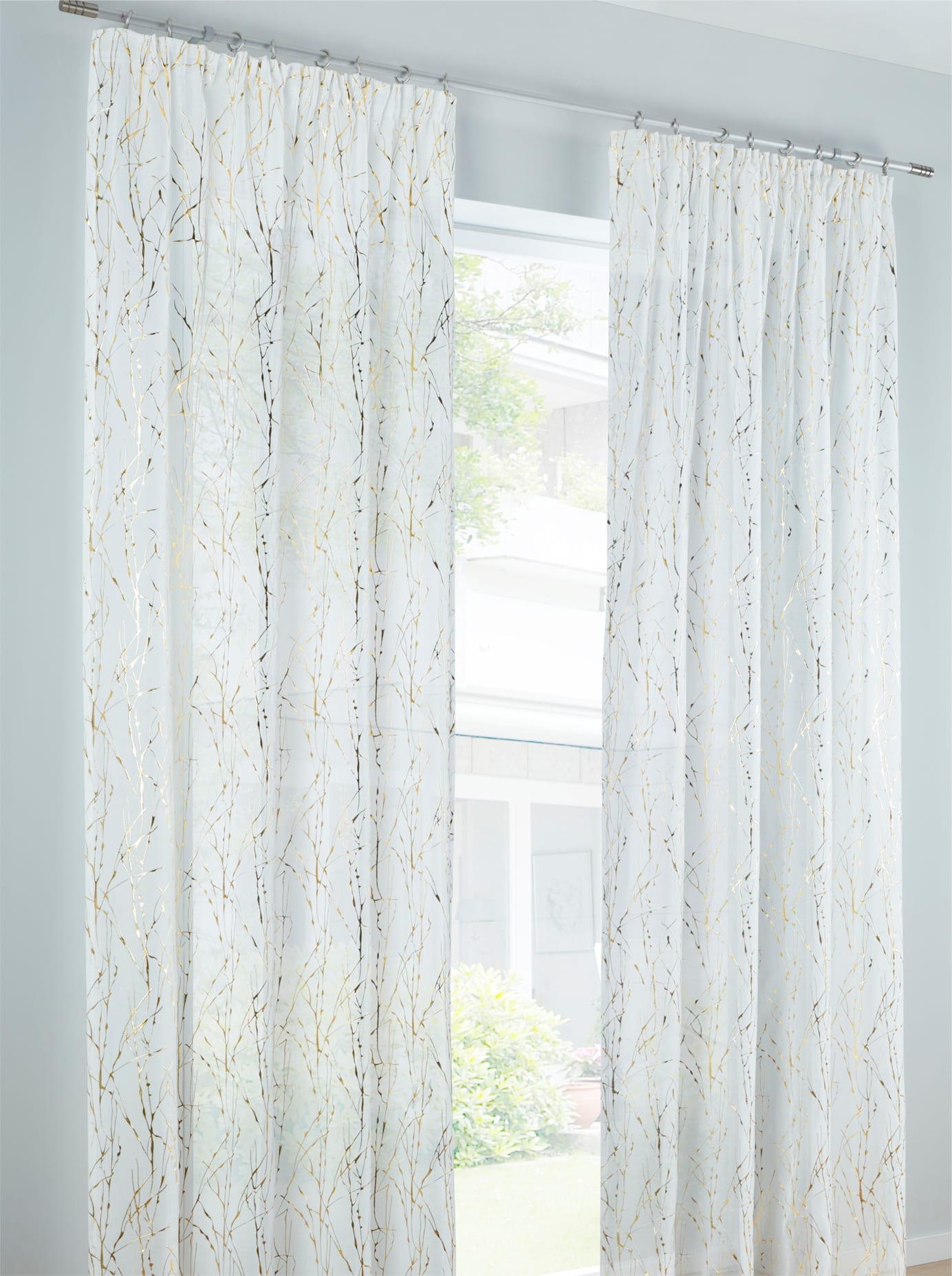 Gardine HEINE HOME, B:140cm H:225cm, gold, Polyester, Gardinen