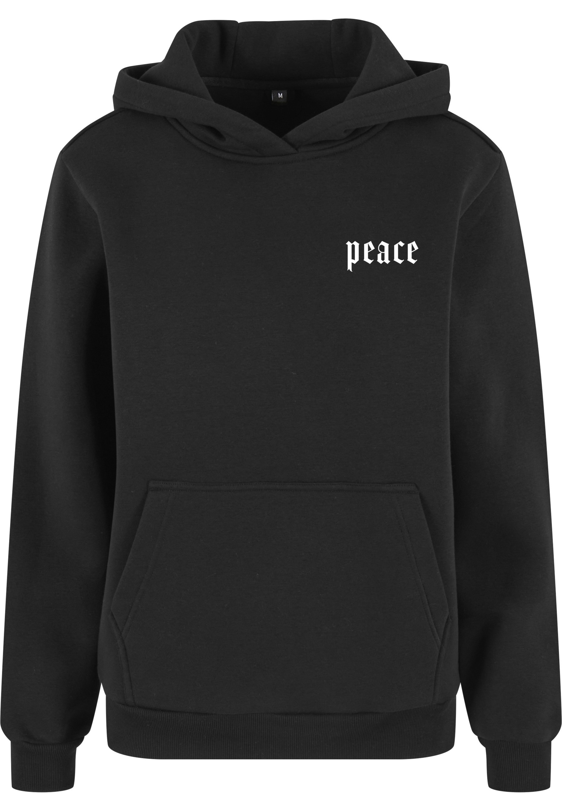 MISS TEE Damen Kapuzensweatshirt "Miss Tee Girls Peace Hand Ladies Fluffy Hoody", schwarz, Gr. L, mehrfarbig, 70% Baumwolle, 30% Polyester,