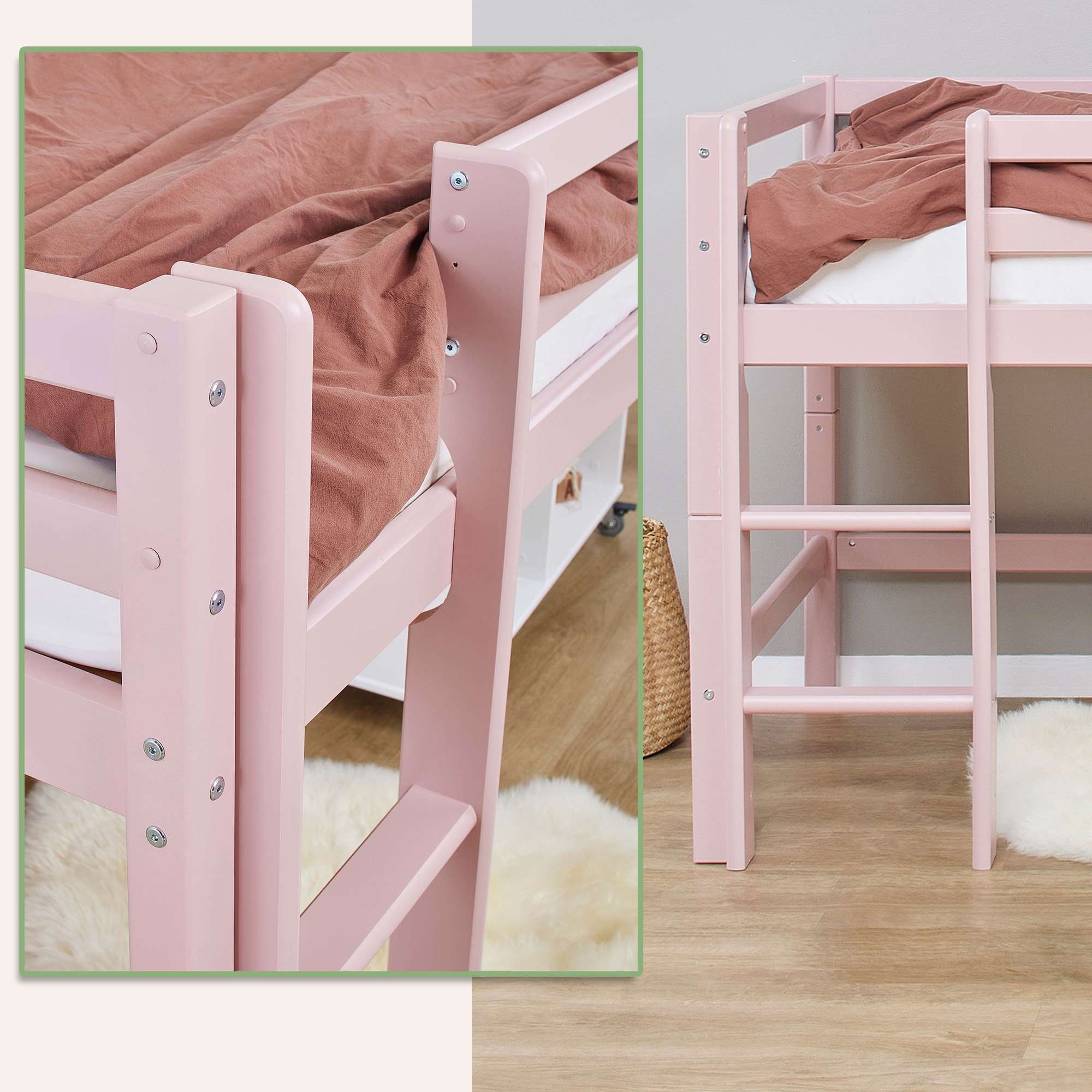 Hoppekids Hochbett »ECO Dream MY COLOR«, 90x200, umbaubar in Einzelbett