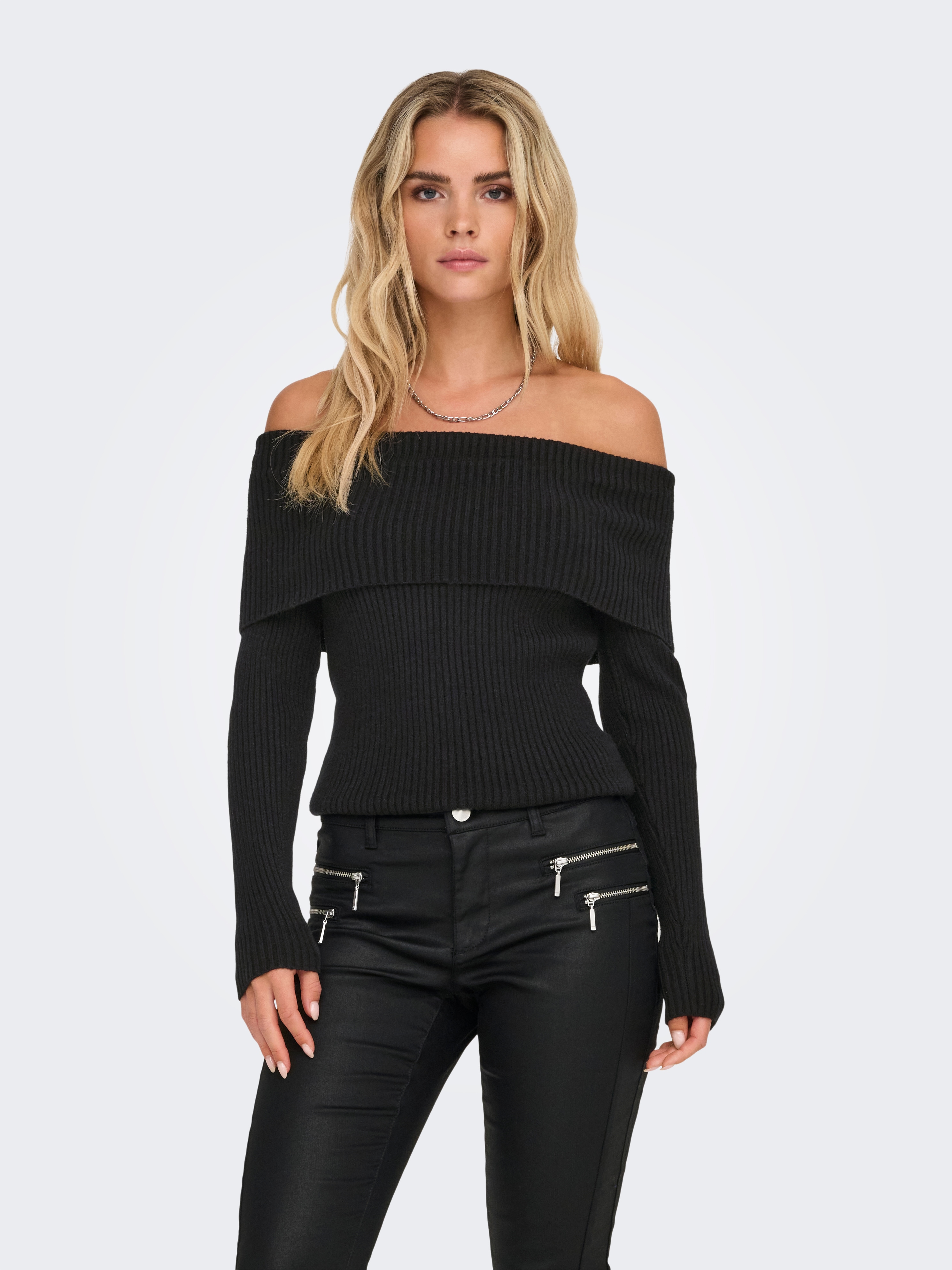 ONLY "ONLKATIA LIFE LS OFF SHOULDER KNT NOOS" Viskosemischung, regular fit