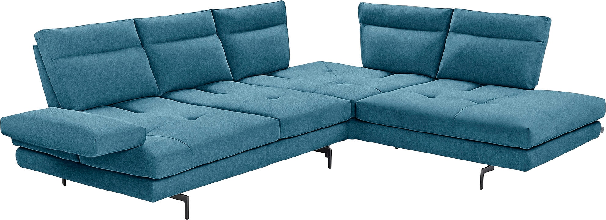 CALIA ITALIA Ecksofa »Toby Wing, L-Form, Designsofa mit sensationellem Sitzkomfort«, Sitztiefenverstellung, funktionale Ecke, Füße in schwarz matt