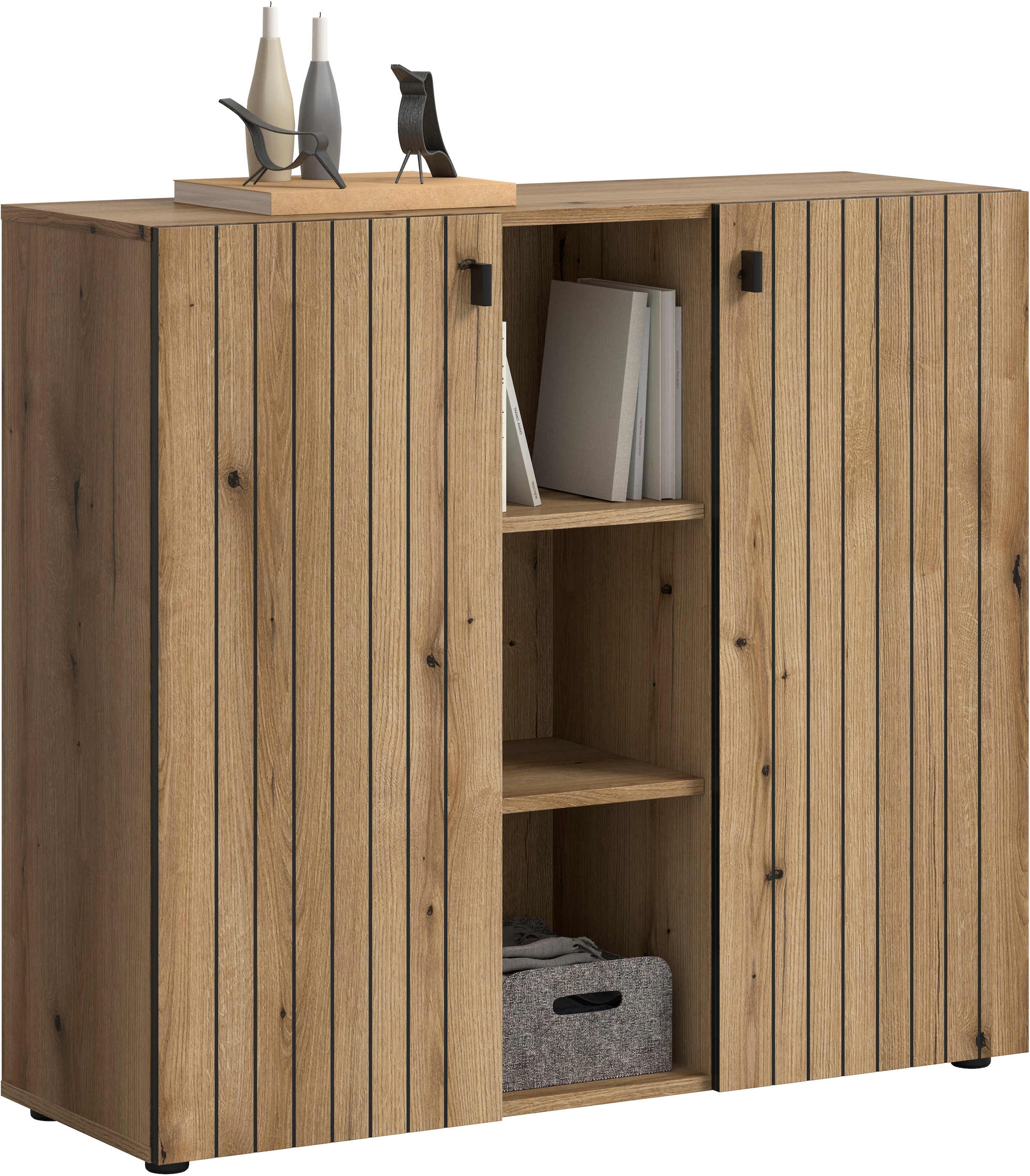 INOSIGN Schuhschrank »TATIO, Breite 106 cm, Rillenoptik, offene Fächer, 2 Türen« 1 Stk. tlg.