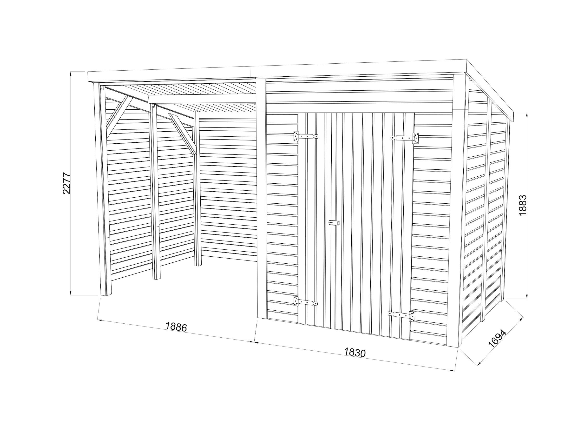 Palmako Gartenhaus »Leif 3,0+2,9 m²«