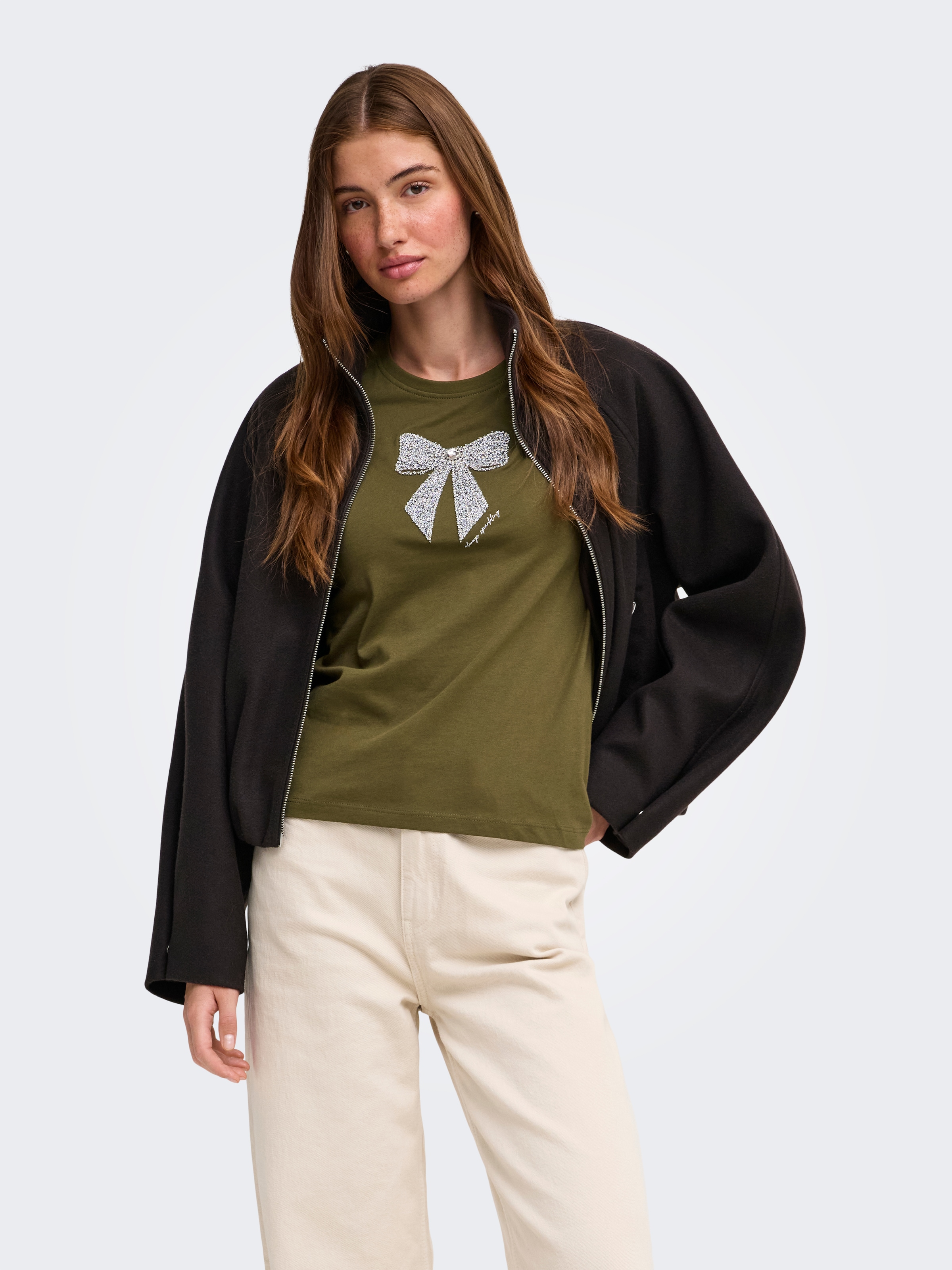ONLY Kurzarmshirt »ONLKITA S/S LUXE JRS NOOS« Baumwolle, regular fit