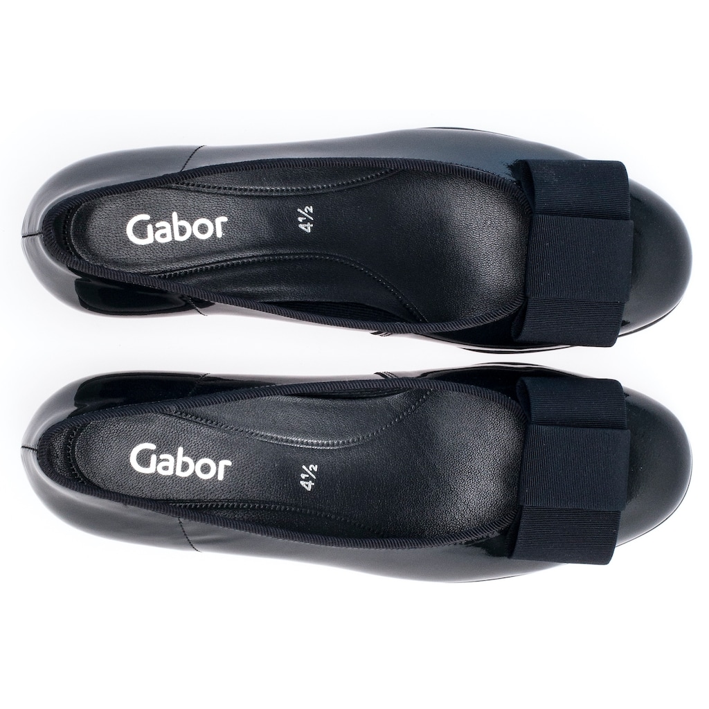 Gabor Ballerina, Flats, Kitten Heel, Festliche Schuhe mit dekorativer Schleife