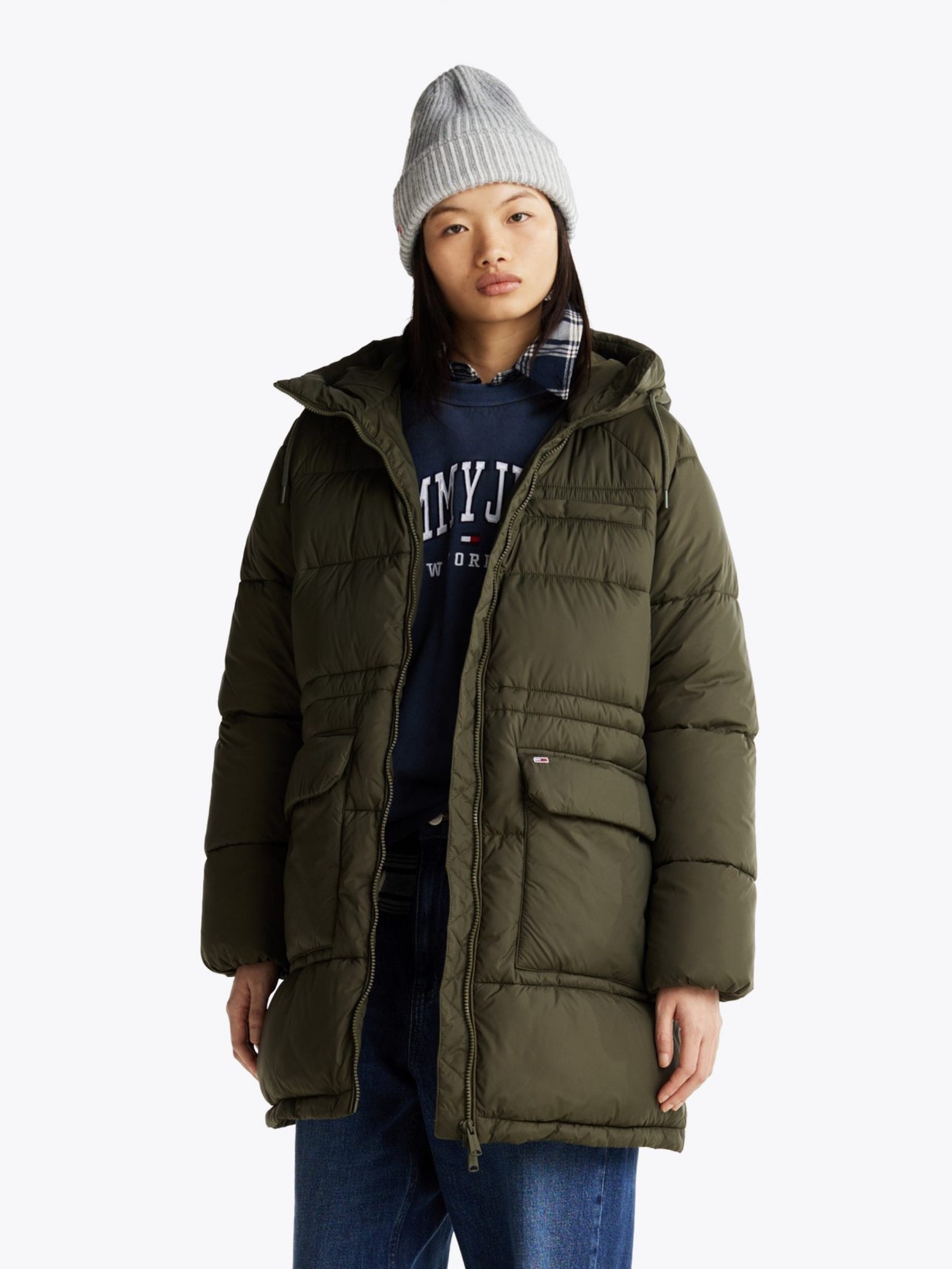 Tommy Jeans Steppjacke "TJW MIDI ASPEN PUFFER" mit Logostickerei günstig online kaufen