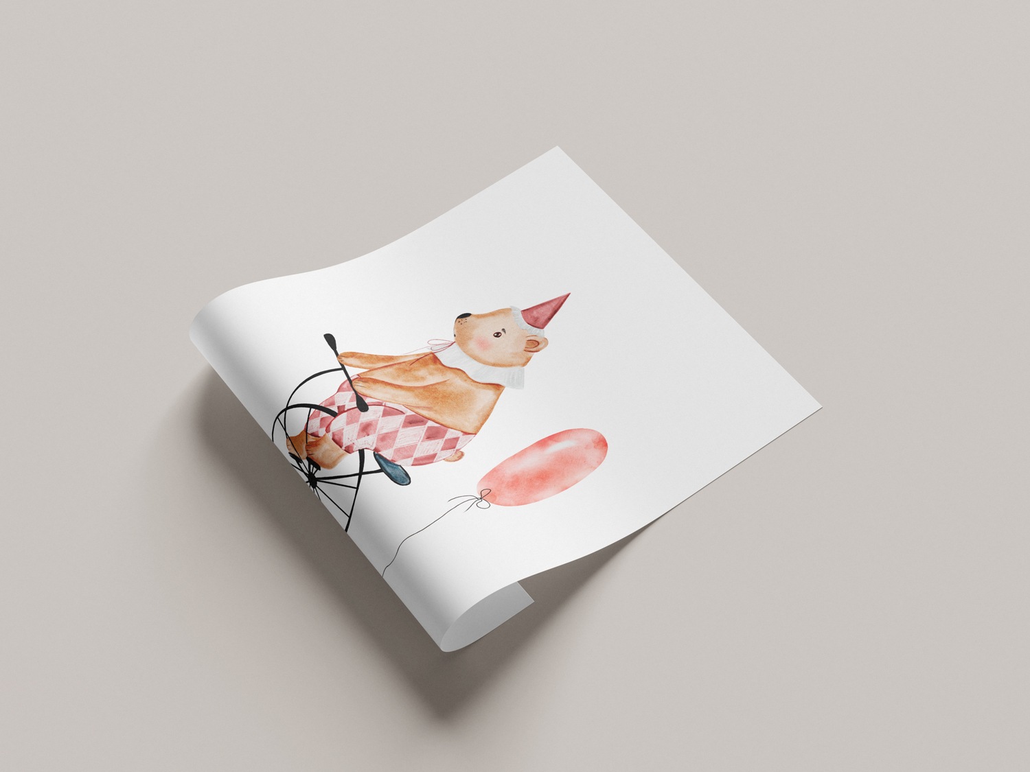 Lüttenhütt Poster "Bär mit Luftballon", Bär-Fahrräder-Fahrzeuge-Fantasy-Kar günstig online kaufen