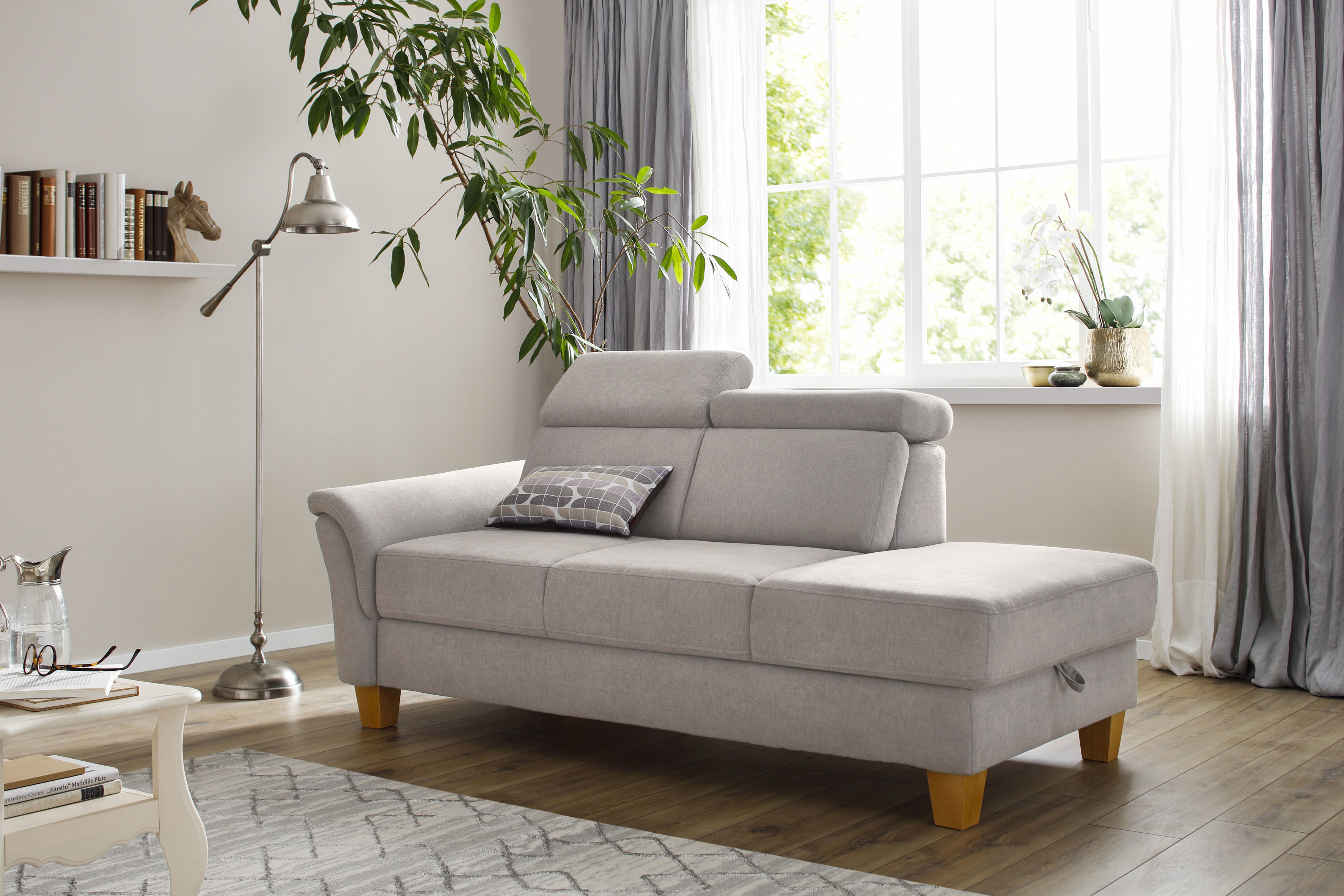 OTTO home Recamiere "Conville" incl. Kopfteilverstellung, Federkern, wahlweise mit Bettkasten