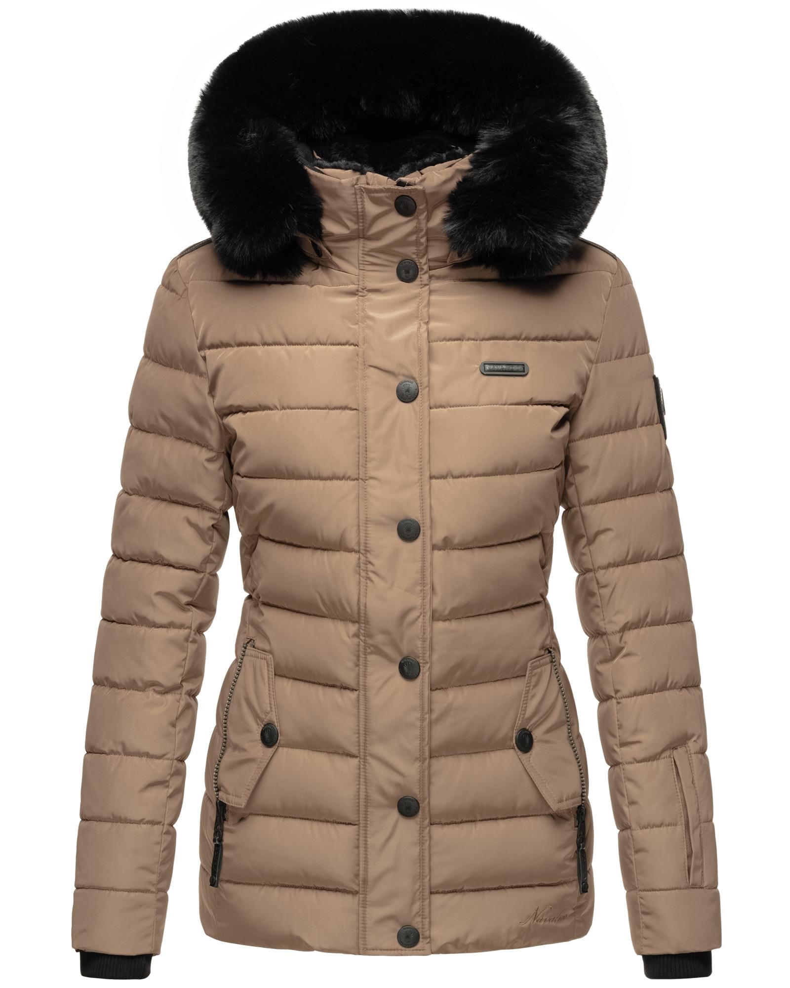 Navahoo Steppjacke »Milianaa«, mit Kapuze, Edle Winterjacke mit weicher Kunstfell-Kapuze