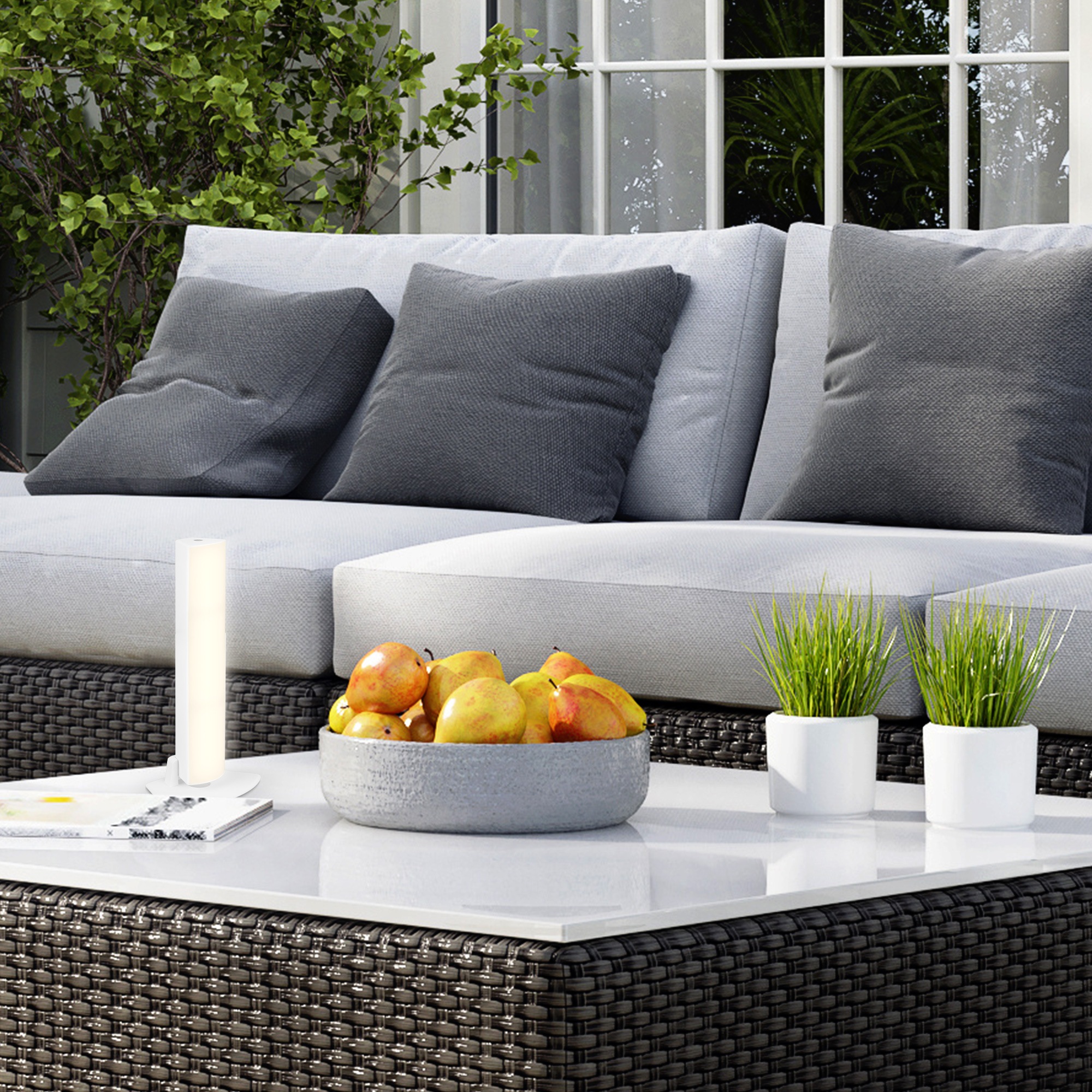 Briloner Leuchten Wandleuchte »ZADAR« LED-Modul 1 Stk. Warmweiß 14,5 x 30 cm, Indoor/Outdoor, Balkon, Wohnzimmer, Schlafzimmer