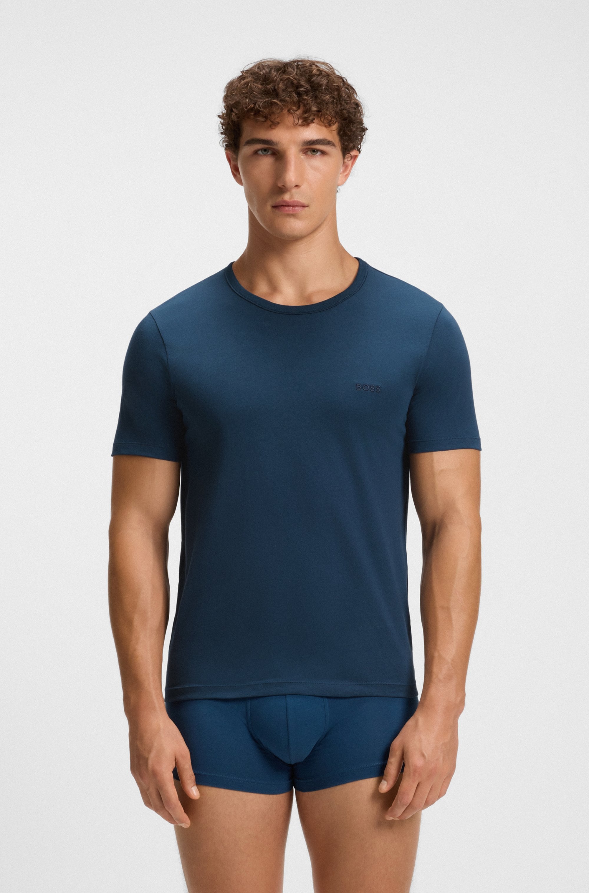 BOSS T-Shirt »TShirtRN 3P Classic«, (3 tlg.), mit Logostickerei