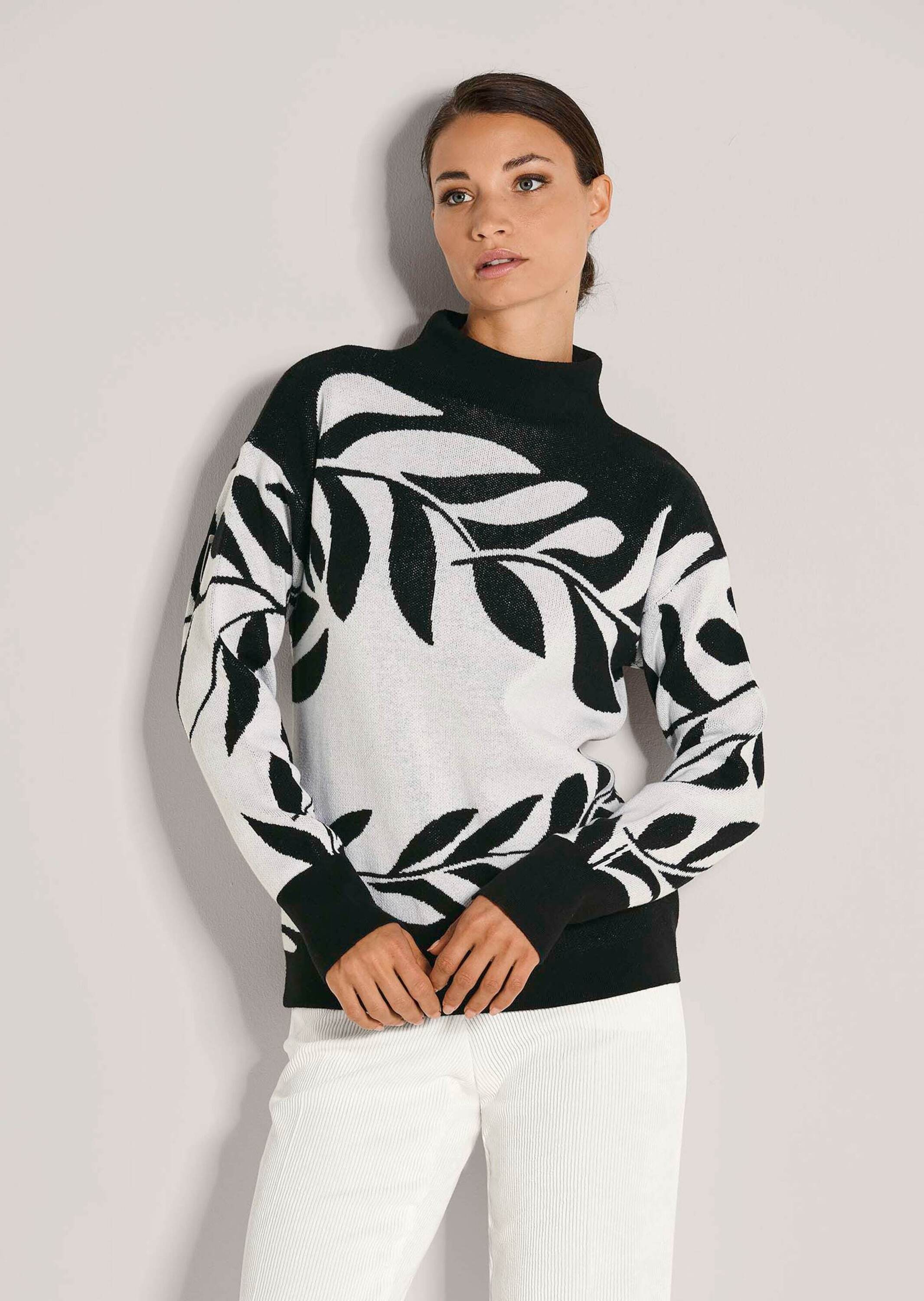 Thumbnail - MADELEINE Longpullover "Jacquard-Pullover Moderner Winterpullover mit floralem Strickmuster" Jacquard