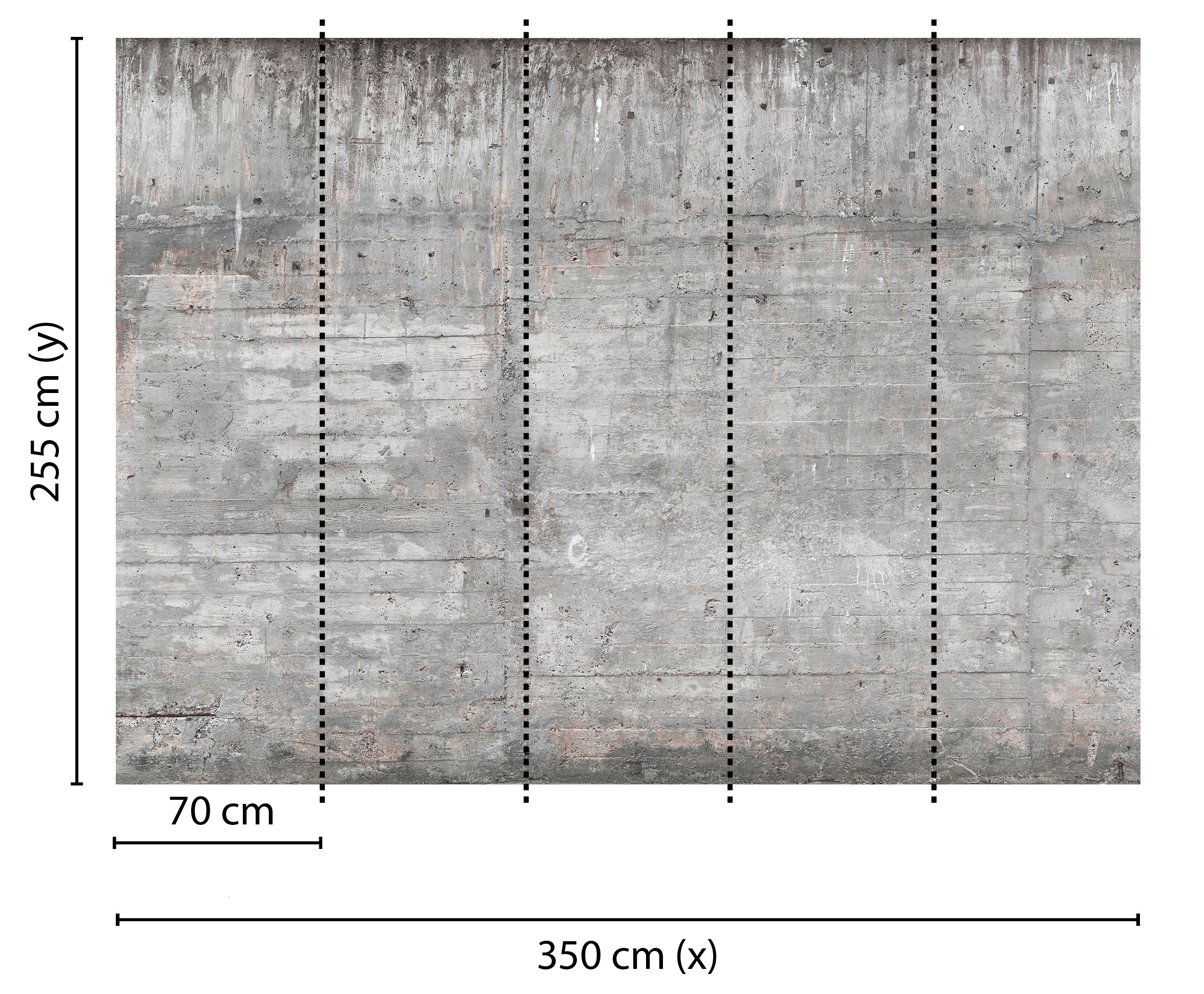 living walls Fototapete »Designwalls Concrete Wall«, Vlies, Wand, Schräge, Decke