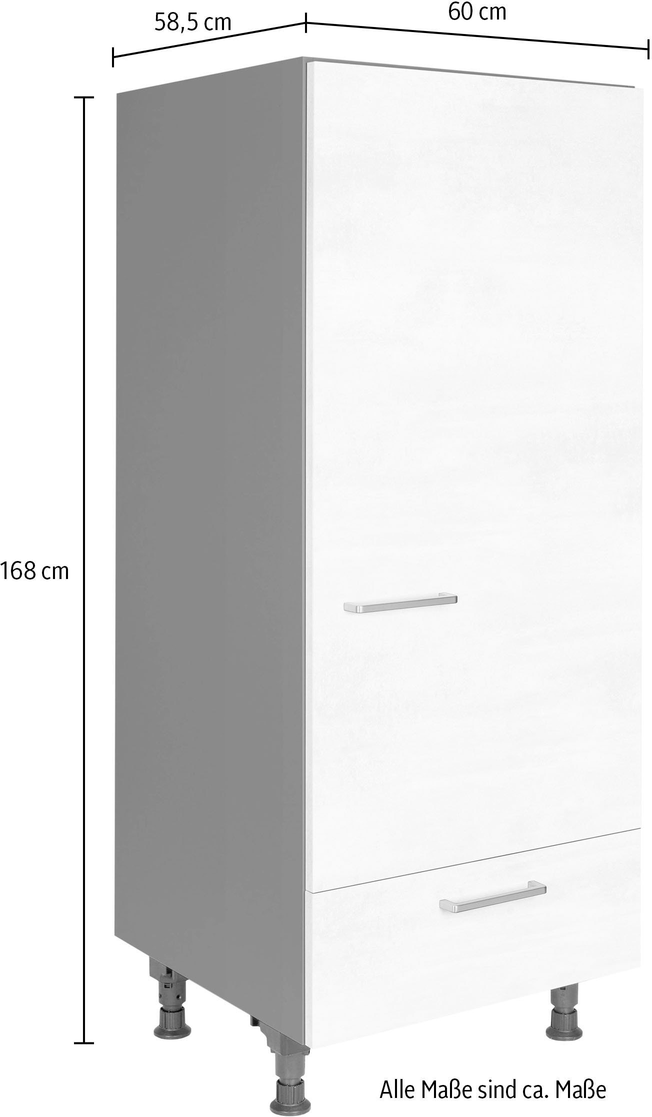 nobilia® Kühlumbauschrank »"Riva", Ausrichtung wählbar, mit Schubkasten,«, vormontiert, Breite/Höhe: 60/167,8 cm