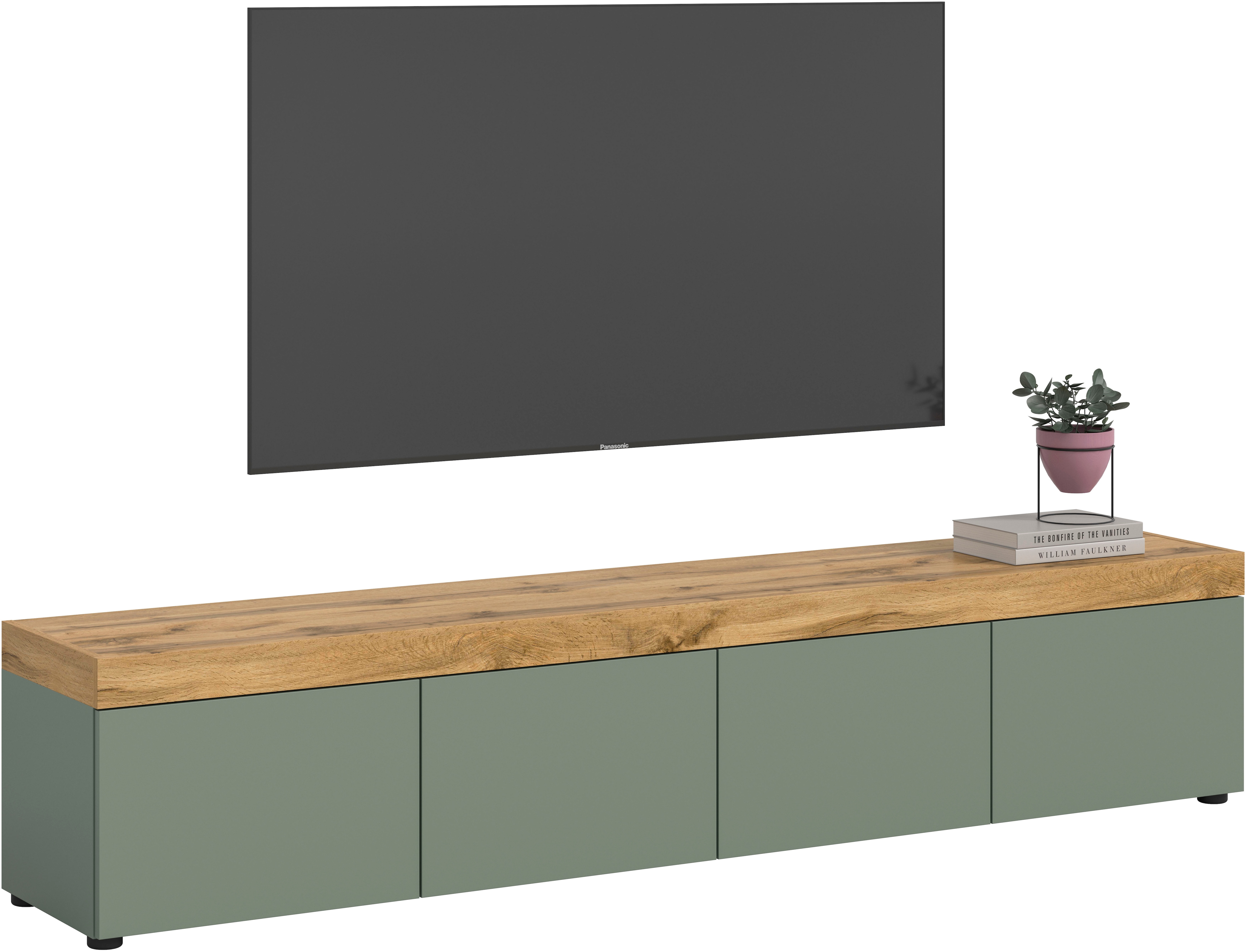 OTTO home Lowboard "MAMBO, TOPSELLER, Breite 200 cm, 4 Klappen, 4 Fächer" 1 Stk. tlg. Lowboard, TV Unterschrank, Tv-Schrank, Wohnzimmer