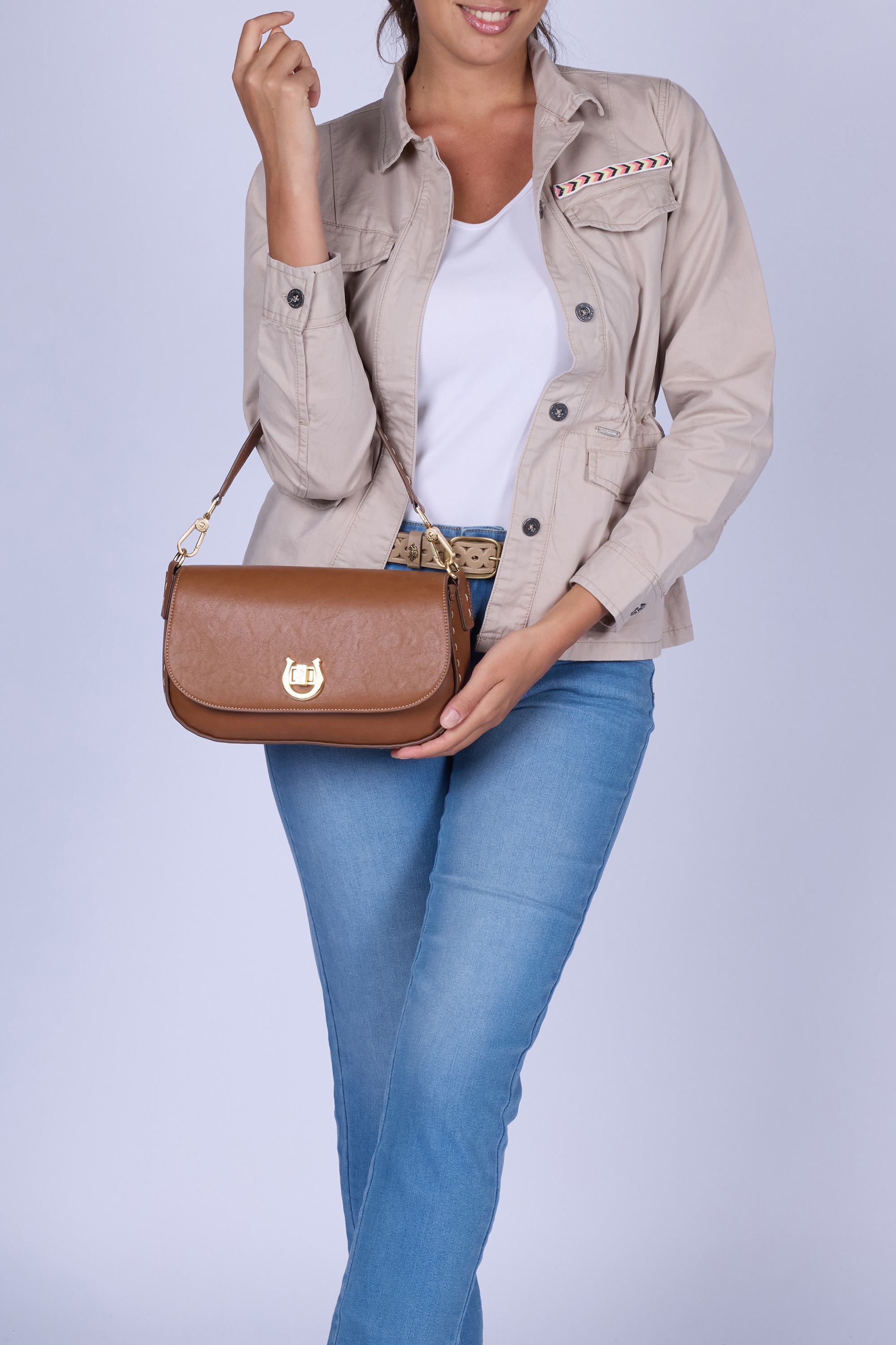 U.S. Polo Assn. Schultertasche »MIDDLETON FLAP CROSSBODY BAG. Damen« Schultertasche Damen, Abendtasche, Fashion, Lifestyle, Sale