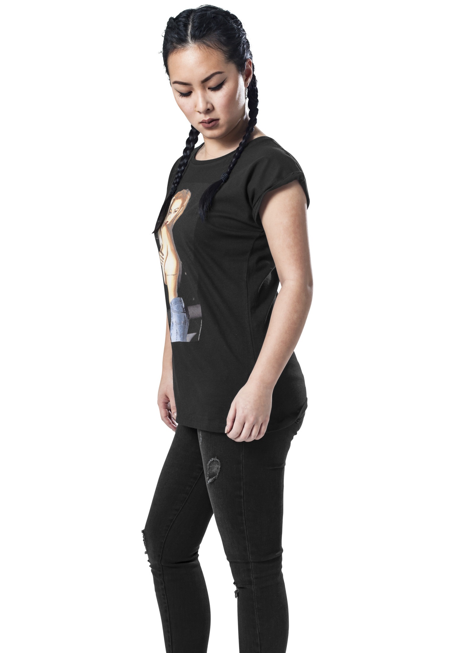 Merchcode Kurzarmshirt »Merchcode Damen Ladies Rita Ora Topless Tee«, (1 tlg.)