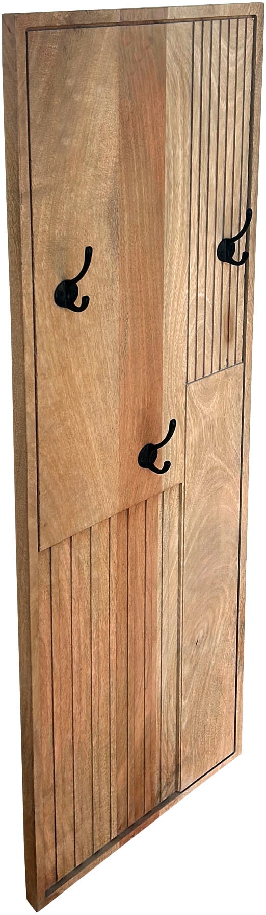 SIT Garderobenpaneel »Garderobe – Massives Mangoholz mit dekorativem Lamellen‑Design« Massives Mangoholz‑Garderobenpaneel mit dekorativem Lamellen‑Design