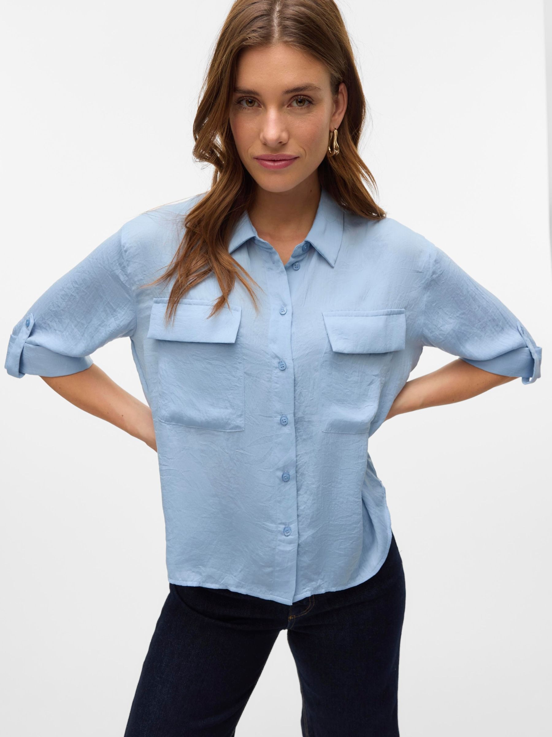 Vero Moda Kurzarmbluse "VMFABIANA 3/4 SHIRT VMA NOOS" günstig online kaufen