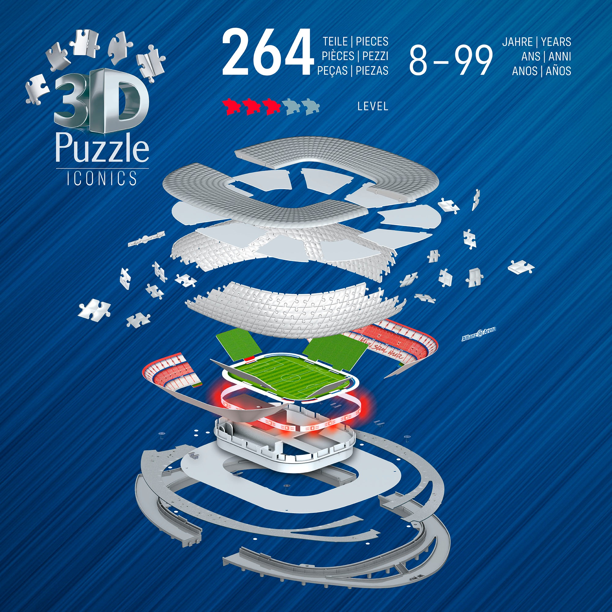 Ravensburger 3D-Puzzle »3D Puzzle Iconics: Allianz Arena - mit Licht«, mit LED Licht; Made in Europe