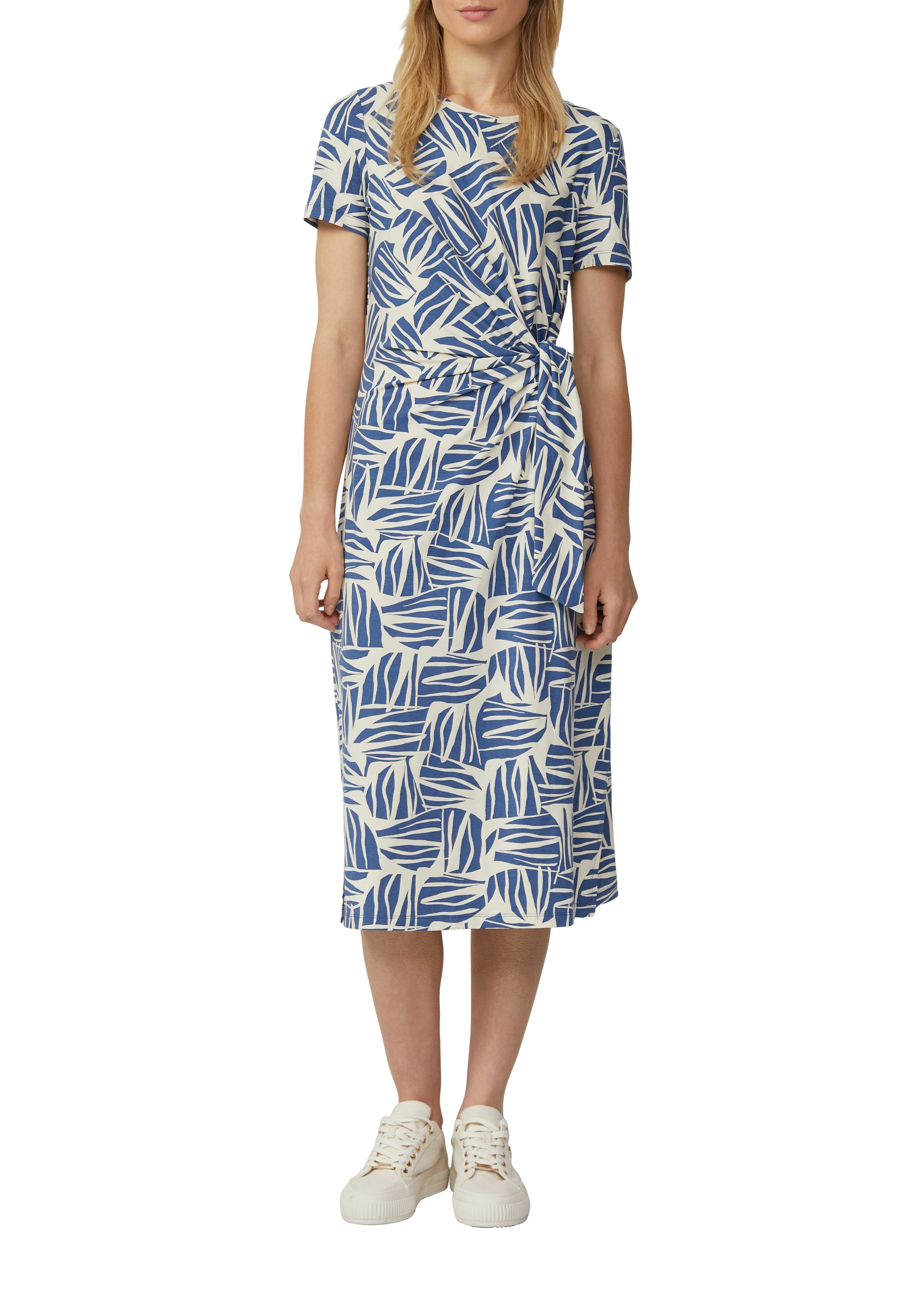 s.Oliver Jerseykleid, Sommerkleid mit Knoten-Detail