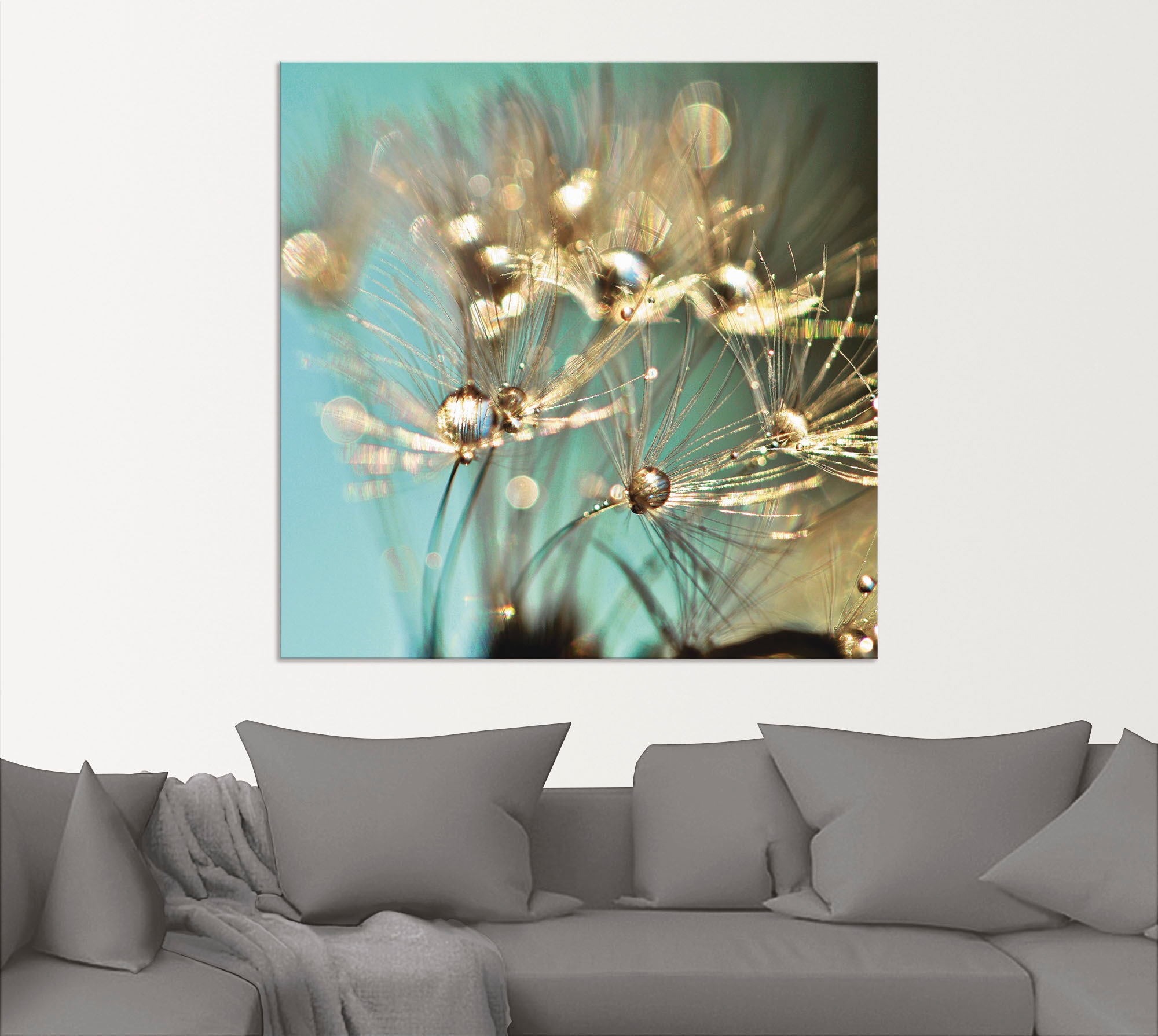 Artland Wandbild "Pusteblume glänzendes Gold", Blumen, (1 St.), als Alubild günstig online kaufen