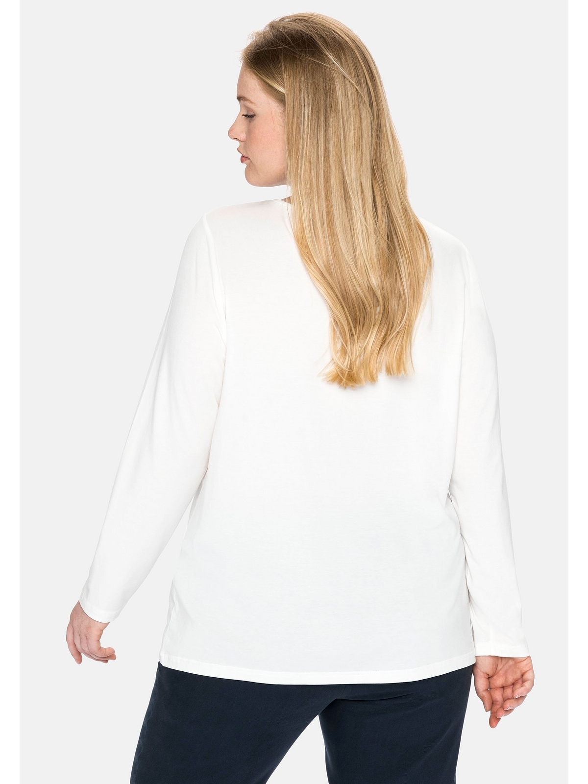 Sheego Langarmshirt »Große Größen«, mit Cut-out und Zierschnalle für kaufen  | BAUR