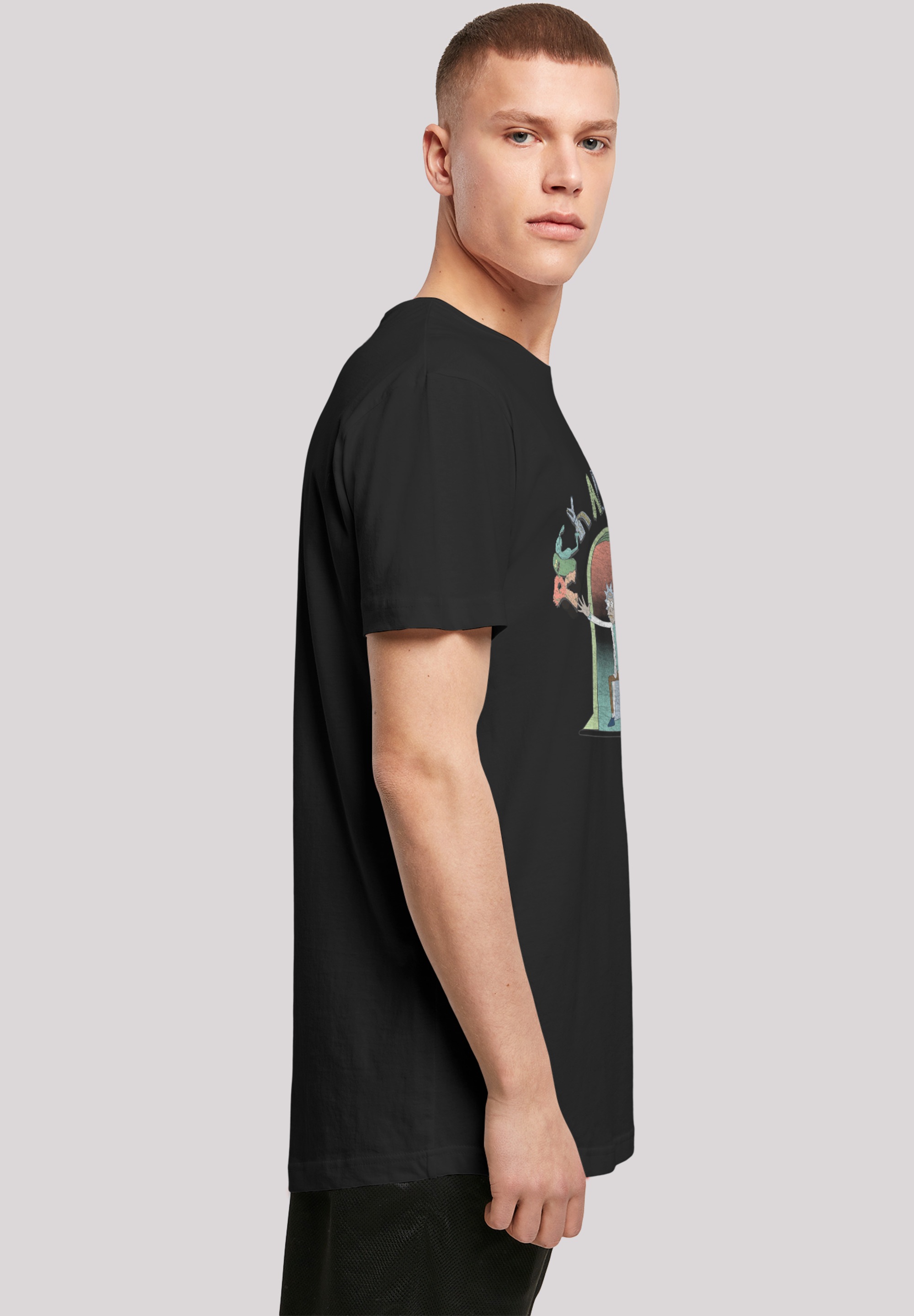 F4NT4STIC Kurzarmshirt »F4NT4STIC Herren Rick And Morty Icon Doors with Shaped Long Tee«