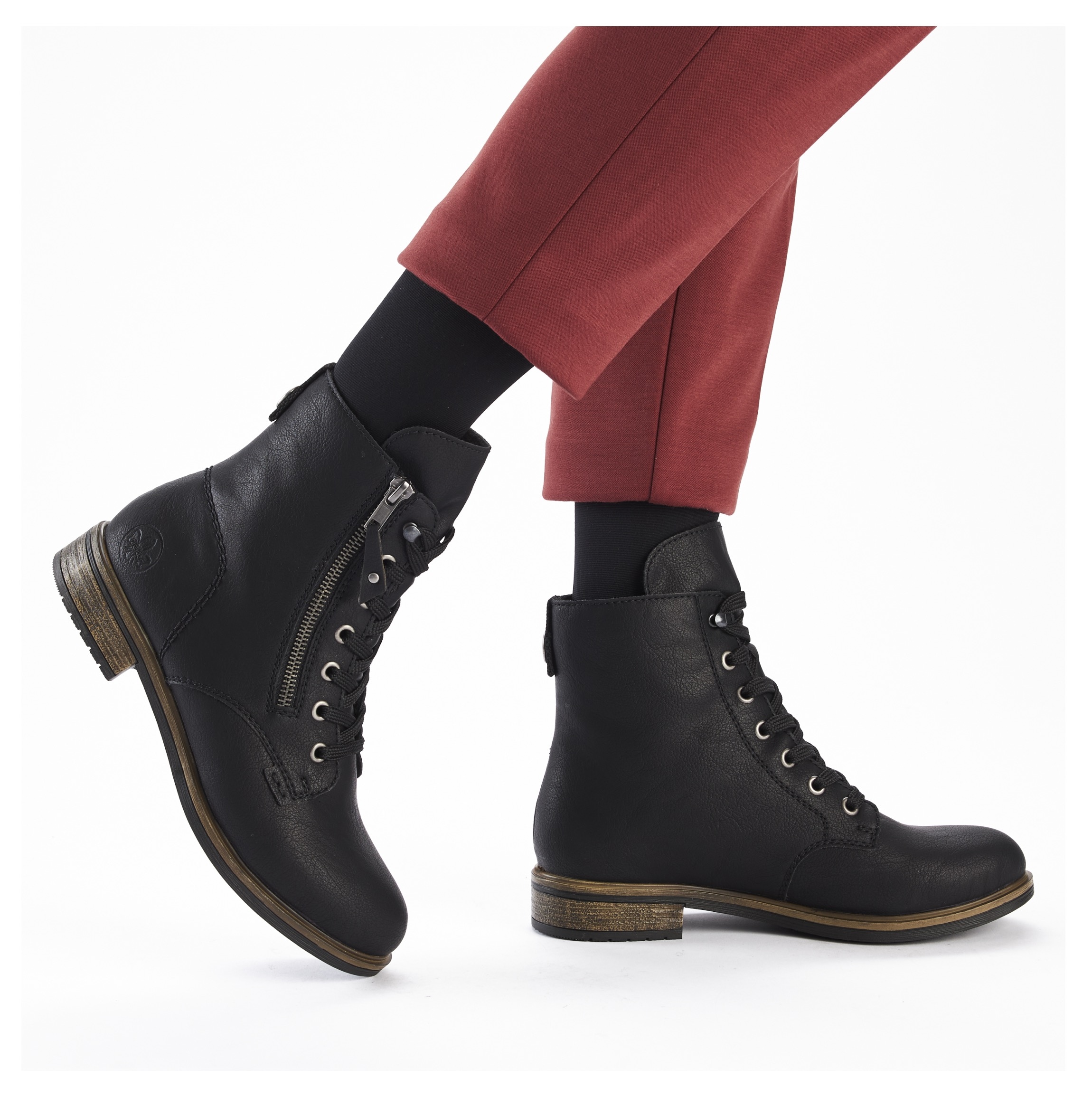 Rieker Schnürstiefelette, Schnürboots, Blockabsatz, in klassischer Form