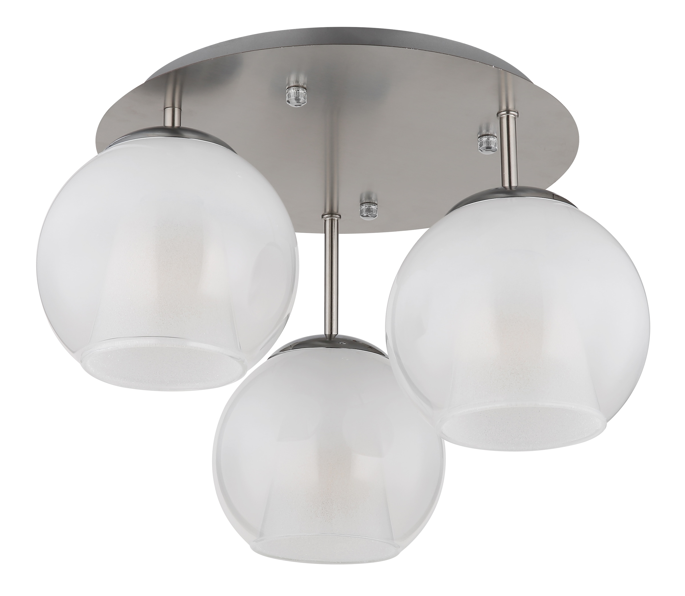 GLOBO LIGHTING Deckenleuchte »BARRY«, Leuchtmittel E27 | ohne Leuchtmittel, Deckenlampe/Metall/Glaskugeln opal/Glaskristalle klar