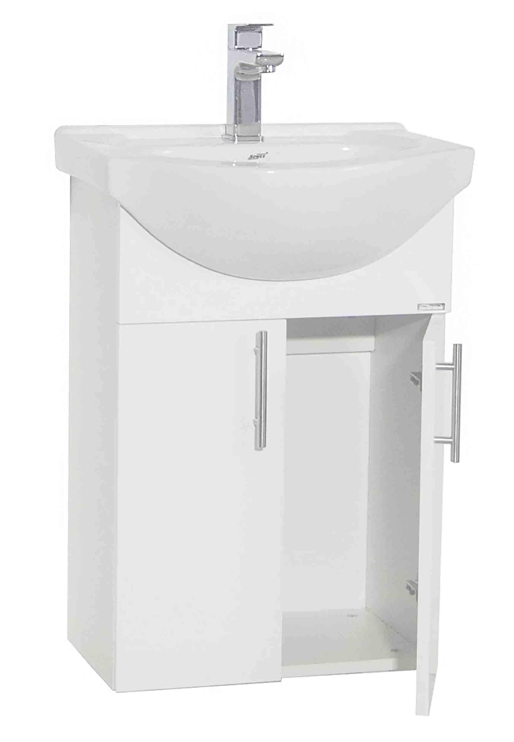 VCM Waschbeckenunterschrank »VCM 2-tlg. Waschplatz Waschtisch Badmöbel Set Waschbecken Drehtüren Lisalo M«, (2 St.)