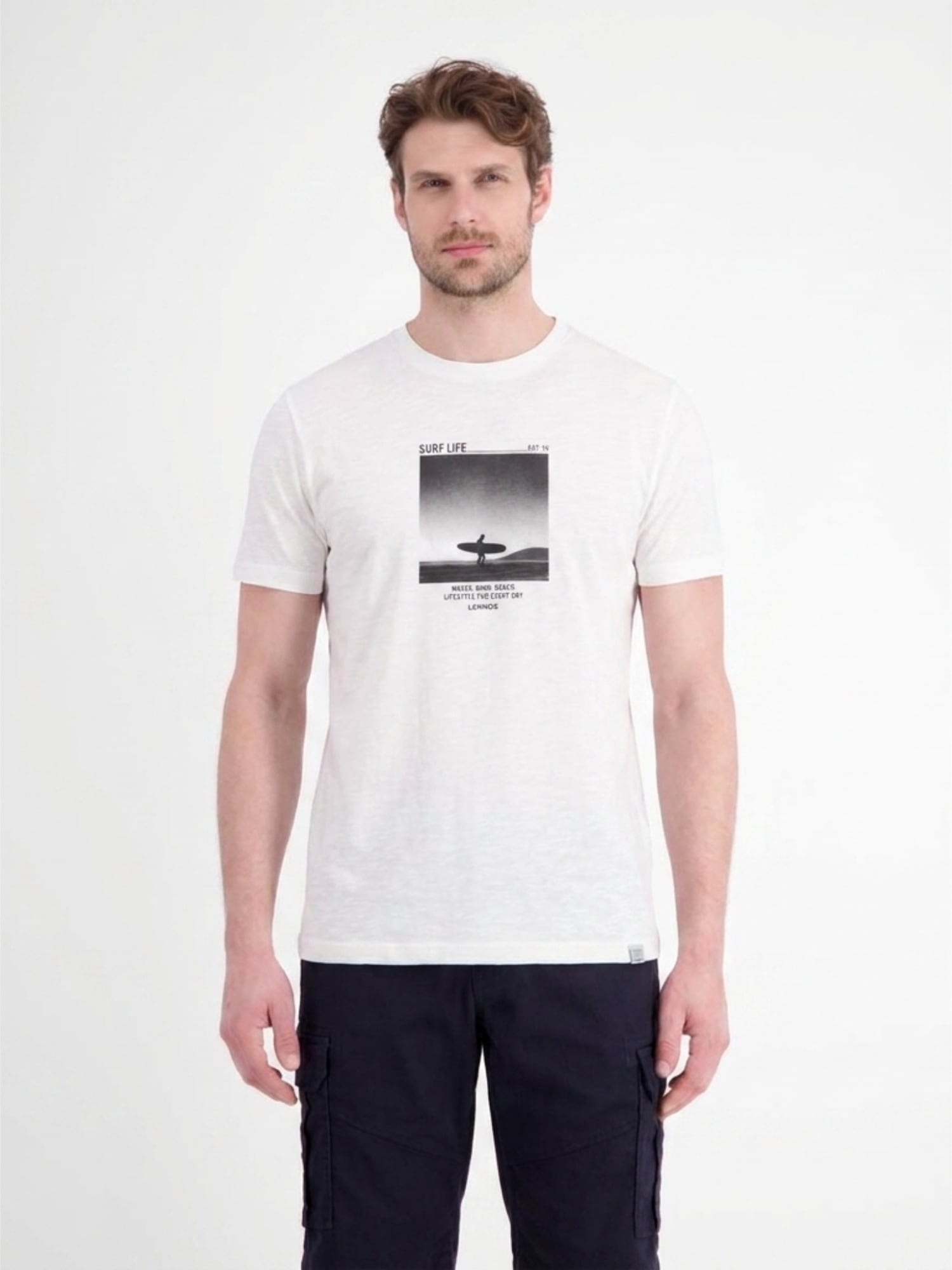 LERROS "Sportliches T-Shirt mit Surfer-Motiv-Print, reine Baumwolle"