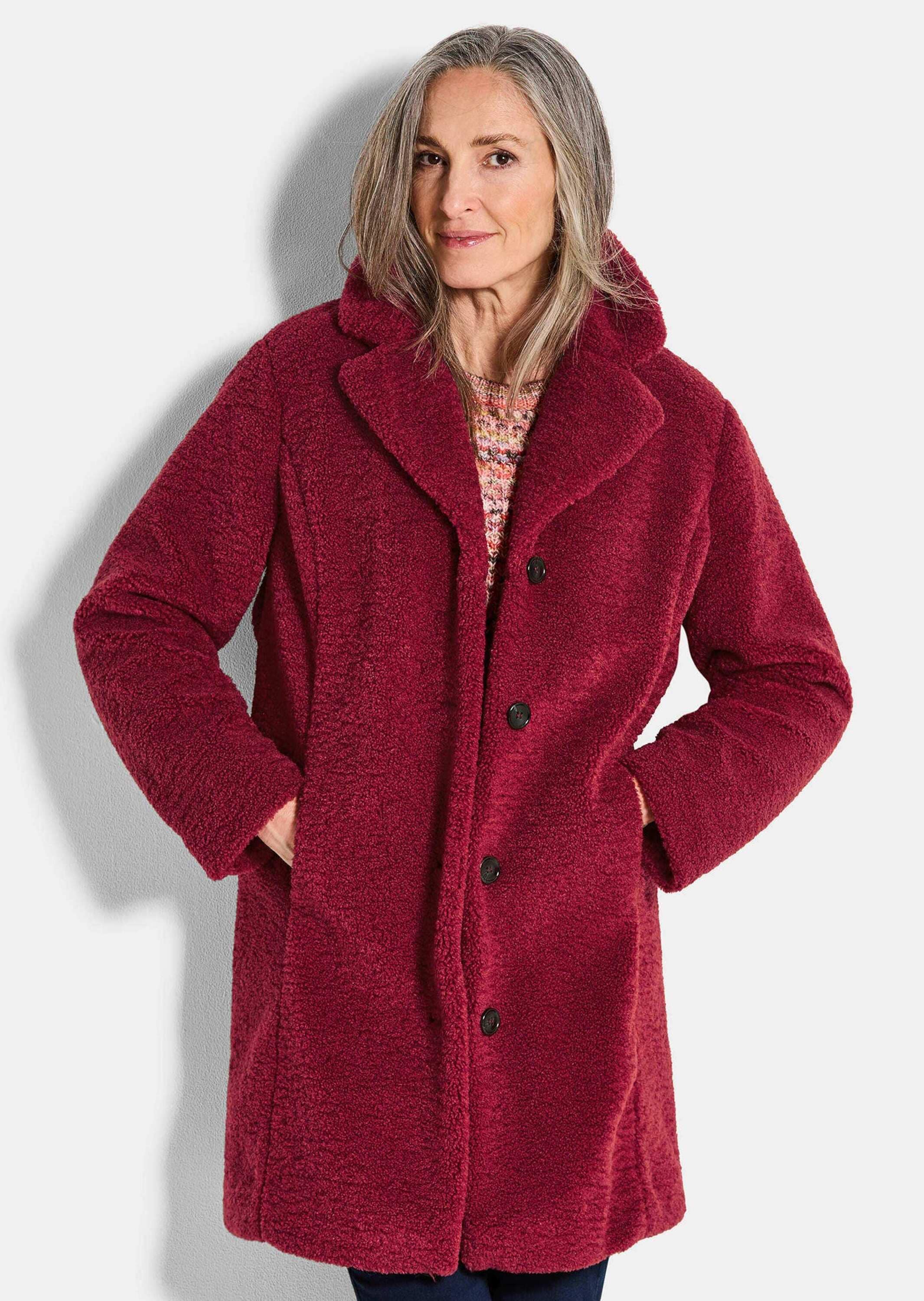 GOLDNER Winterjacke »Kurzgröße Teddy-Mantel aus weichem Plüsch«